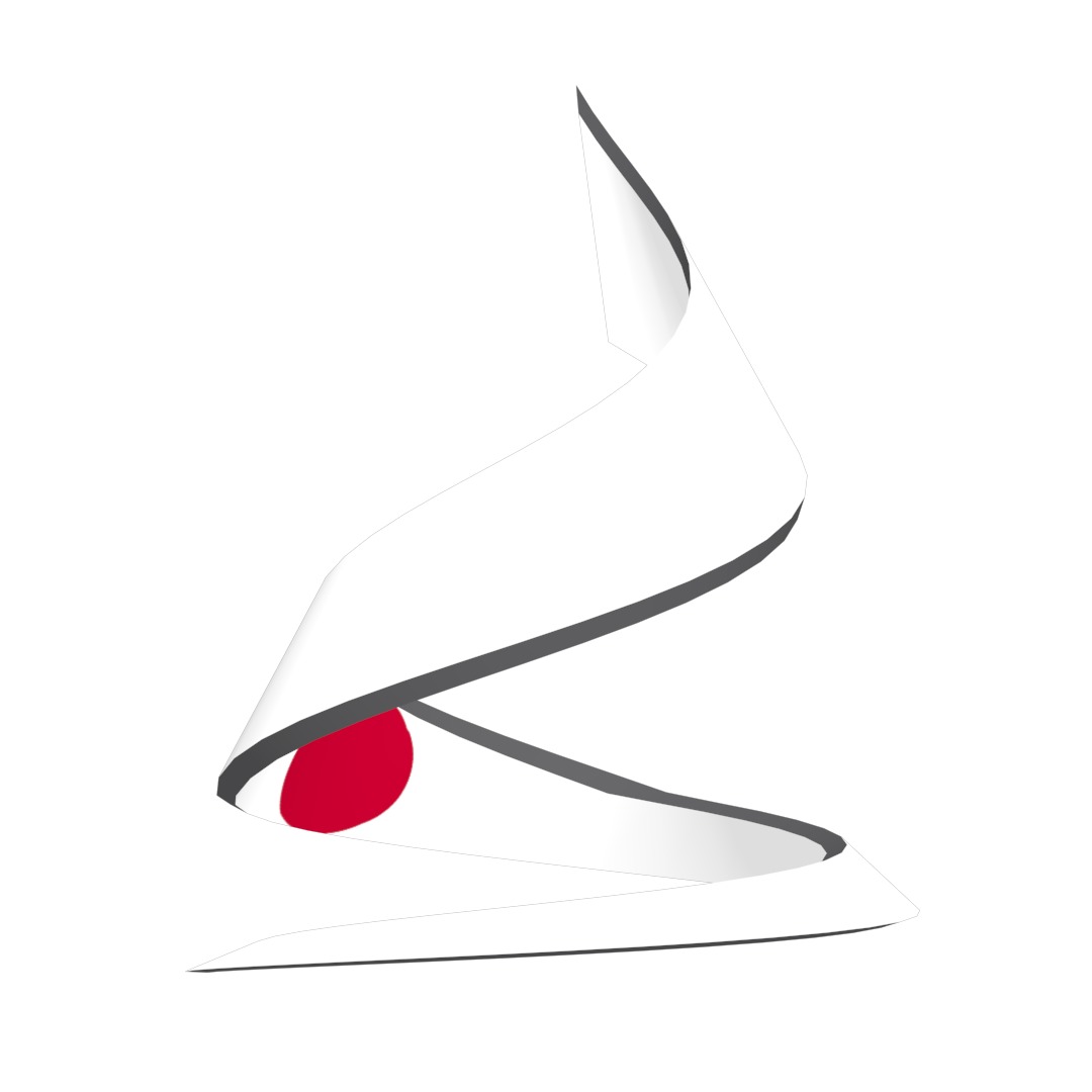 Japan Flag on a double helical spiral structure 3D model_38