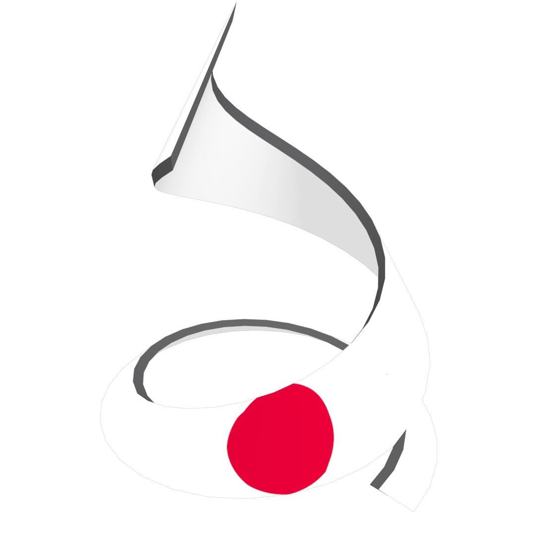 Japan Flag on a double helical spiral structure 3D model_33