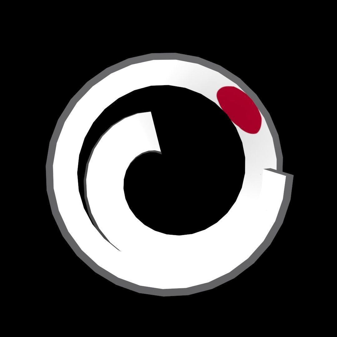 Japan Flag on a double helical spiral structure 3D model_23