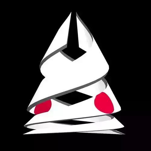 Japan Flag on a double helical spiral structure