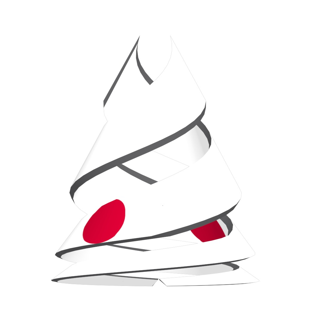 Japan Flag on a double helical spiral structure 3D model_6