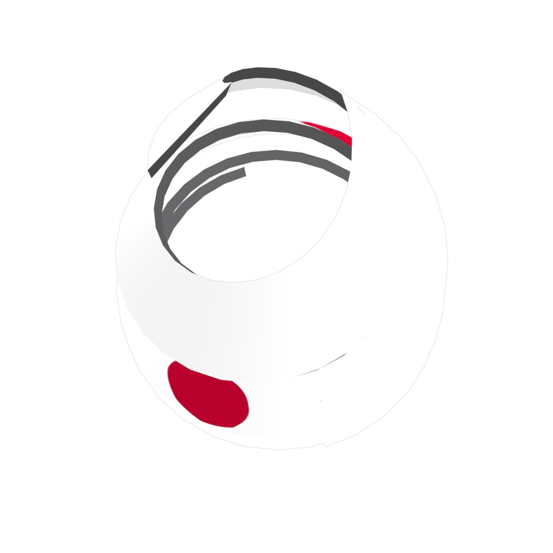 Japan Flag on a double helical spiral structure 3D model_16