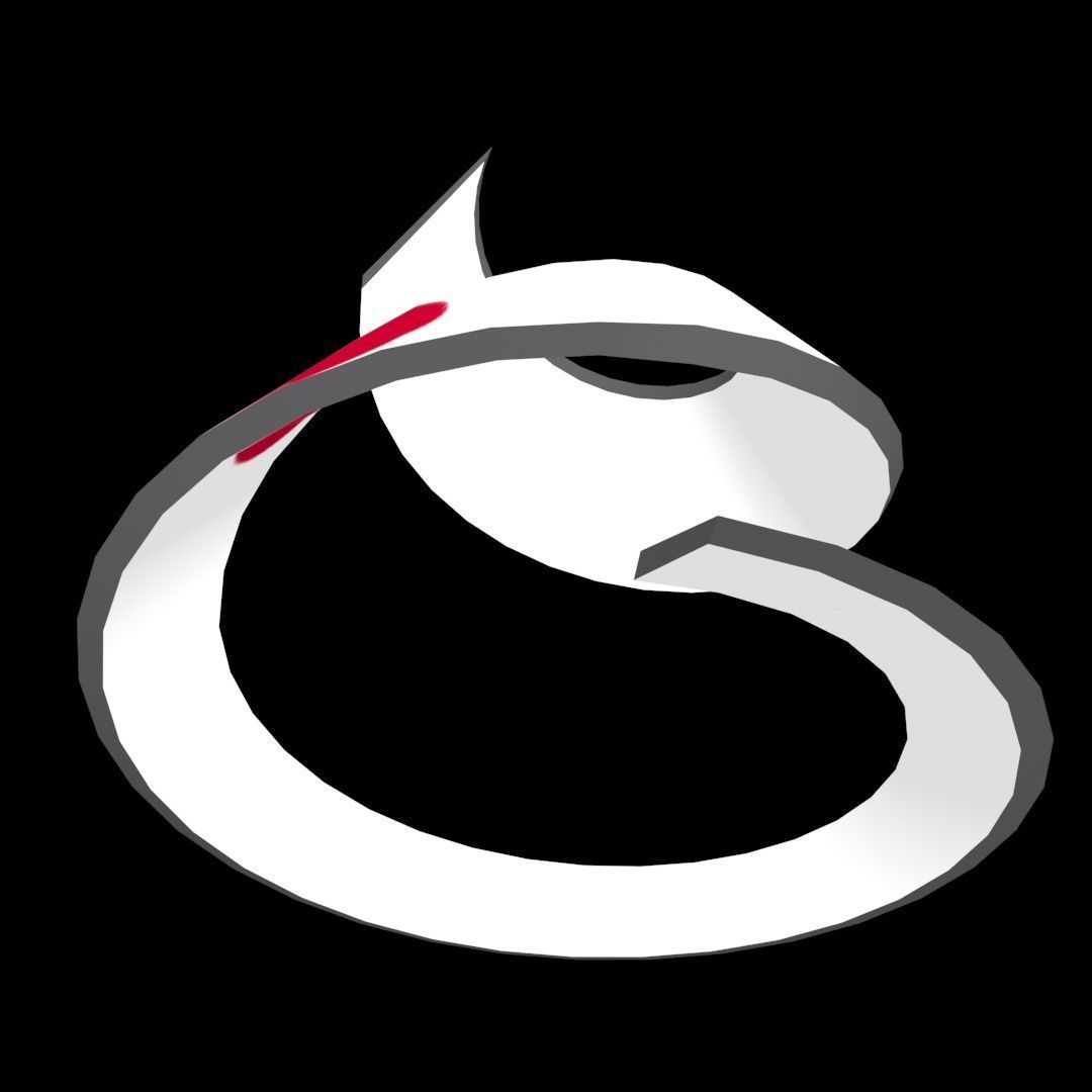 Japan Flag on a double helical spiral structure 3D model_3