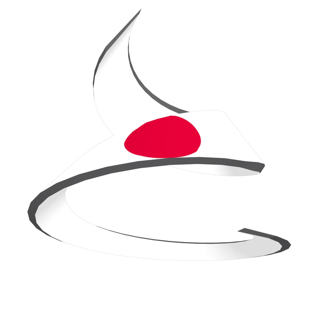 Japan Flag on a double helical spiral structure 3D model_31