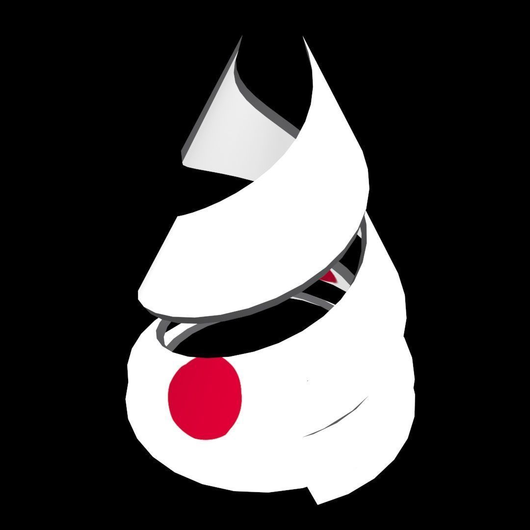 Japan Flag on a double helical spiral structure 3D model_4