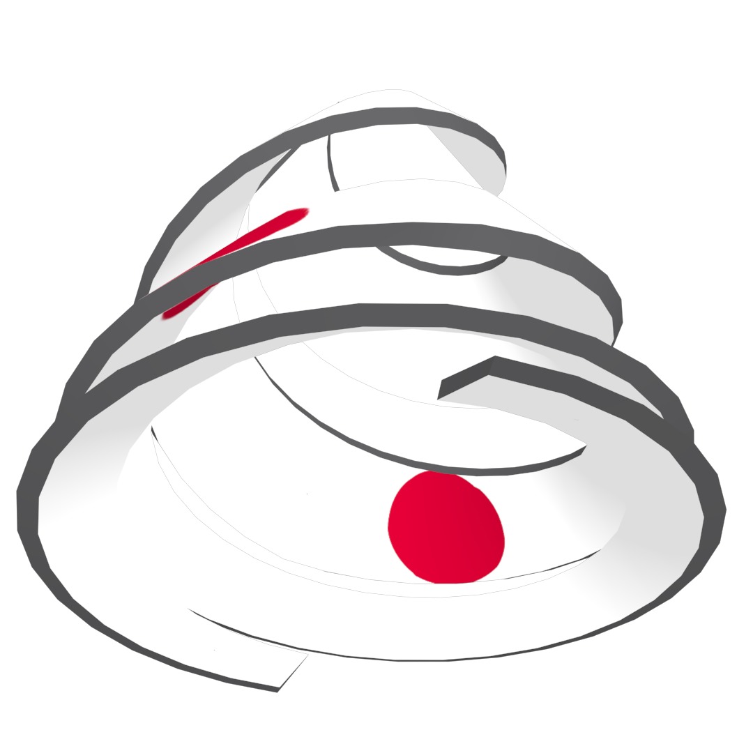 Japan Flag on a double helical spiral structure 3D model_20