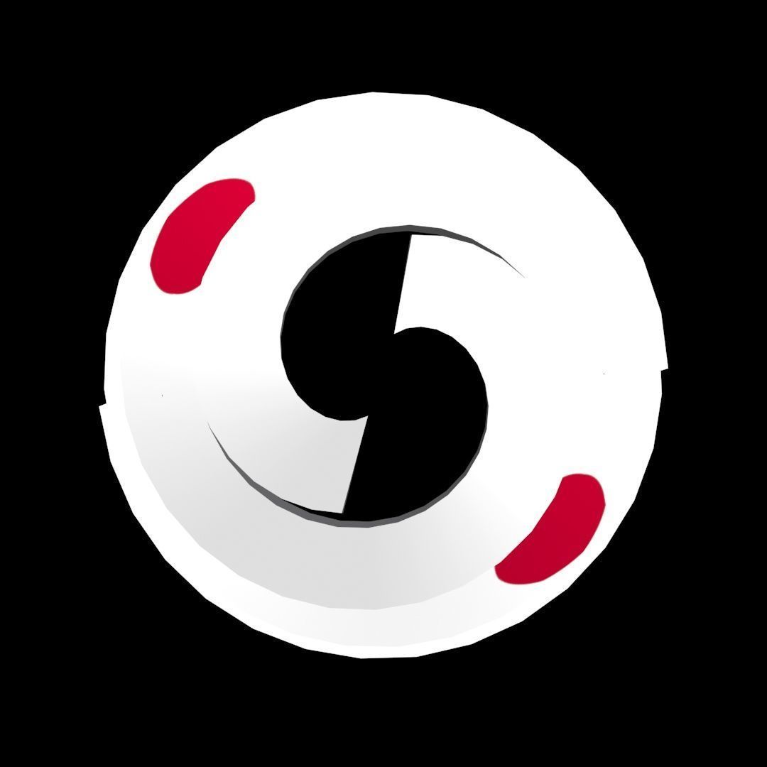 Japan Flag on a double helical spiral structure 3D model_9