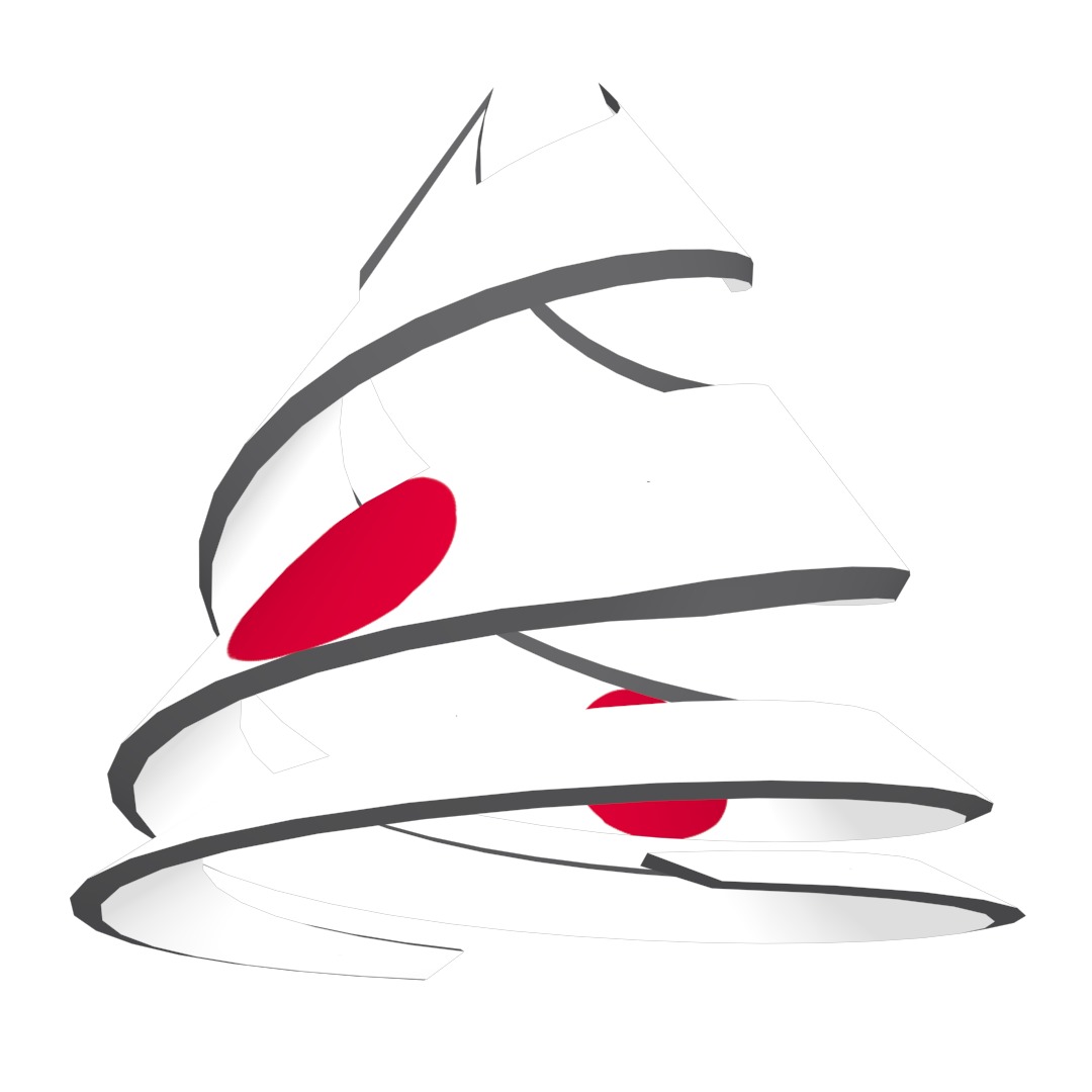 Japan Flag on a double helical spiral structure 3D model_18