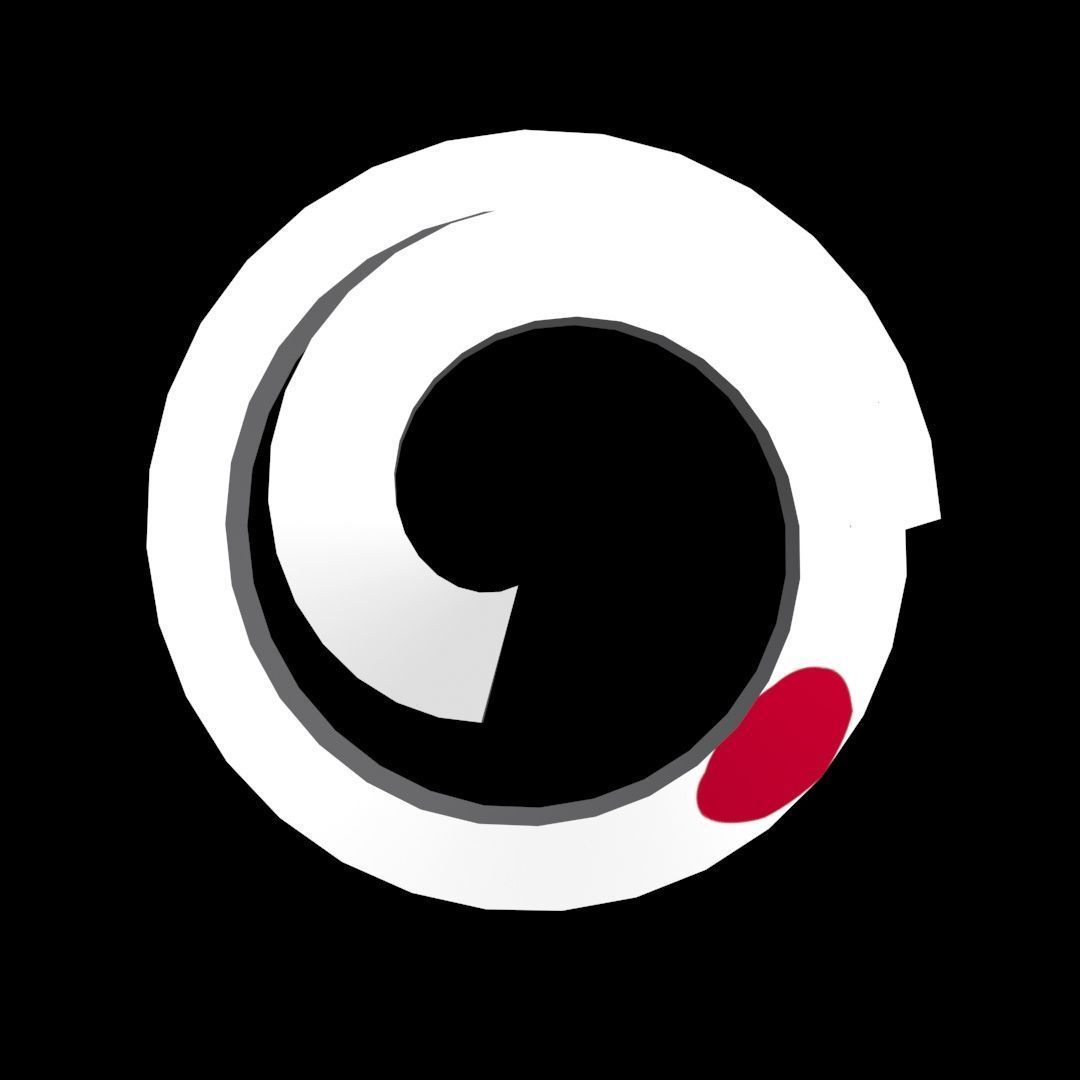 Japan Flag on a double helical spiral structure 3D model_21