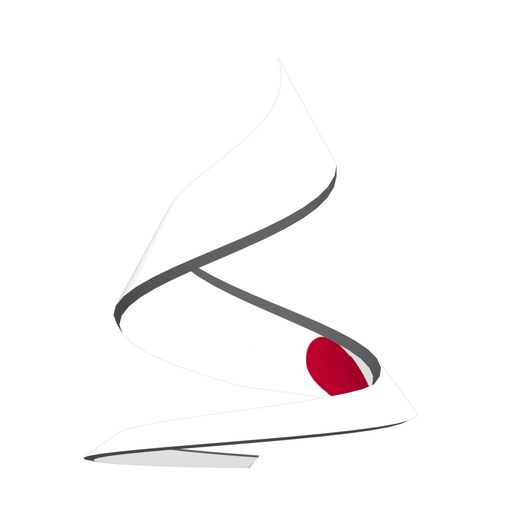 Japan Flag on a double helical spiral structure 3D model_27