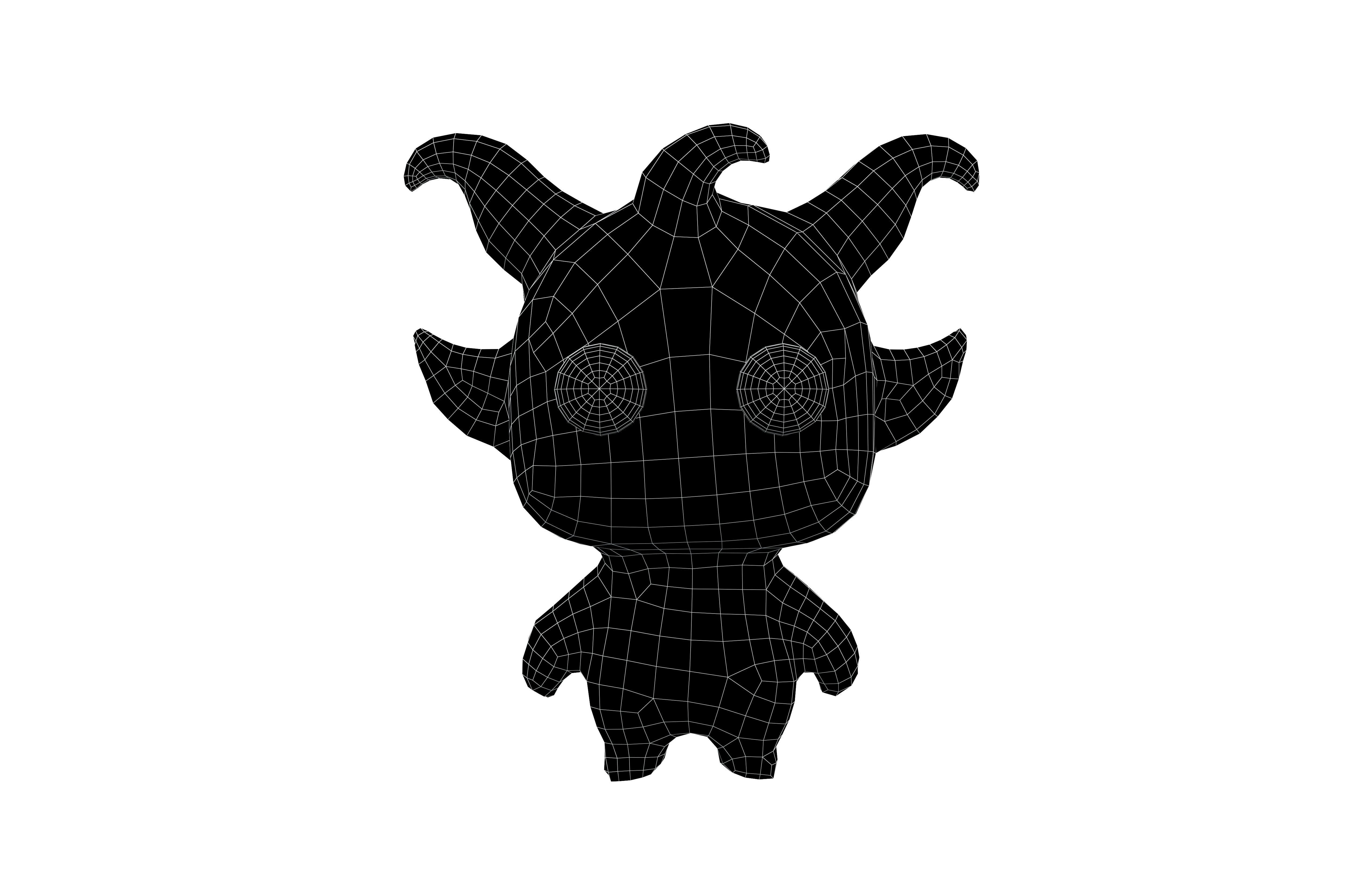 Devil Monster V1 001 Low-poly 3D model_5