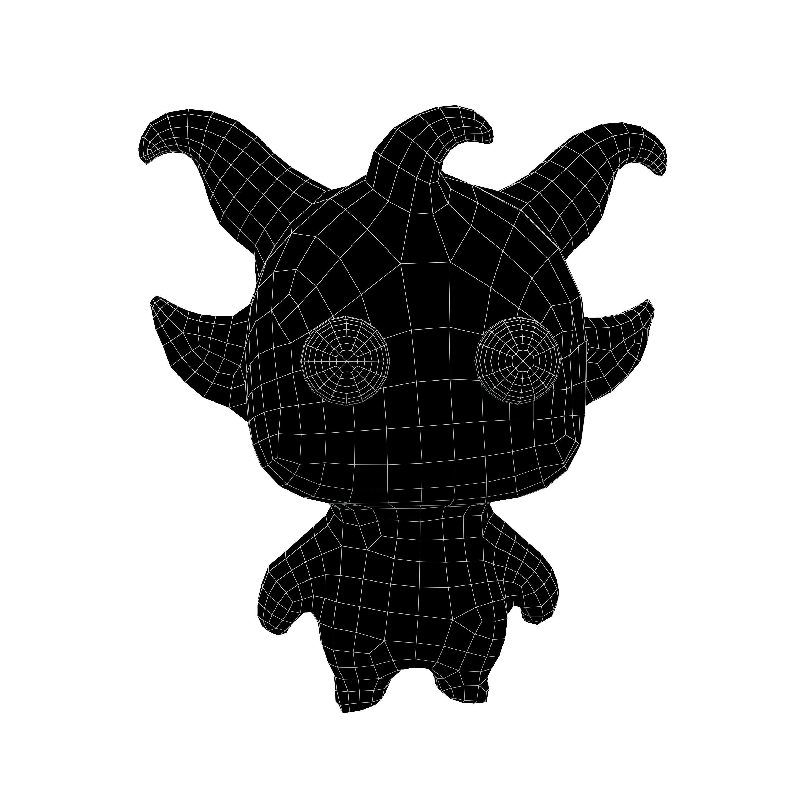 Devil Monster V1 001 Low-poly 3D model_4