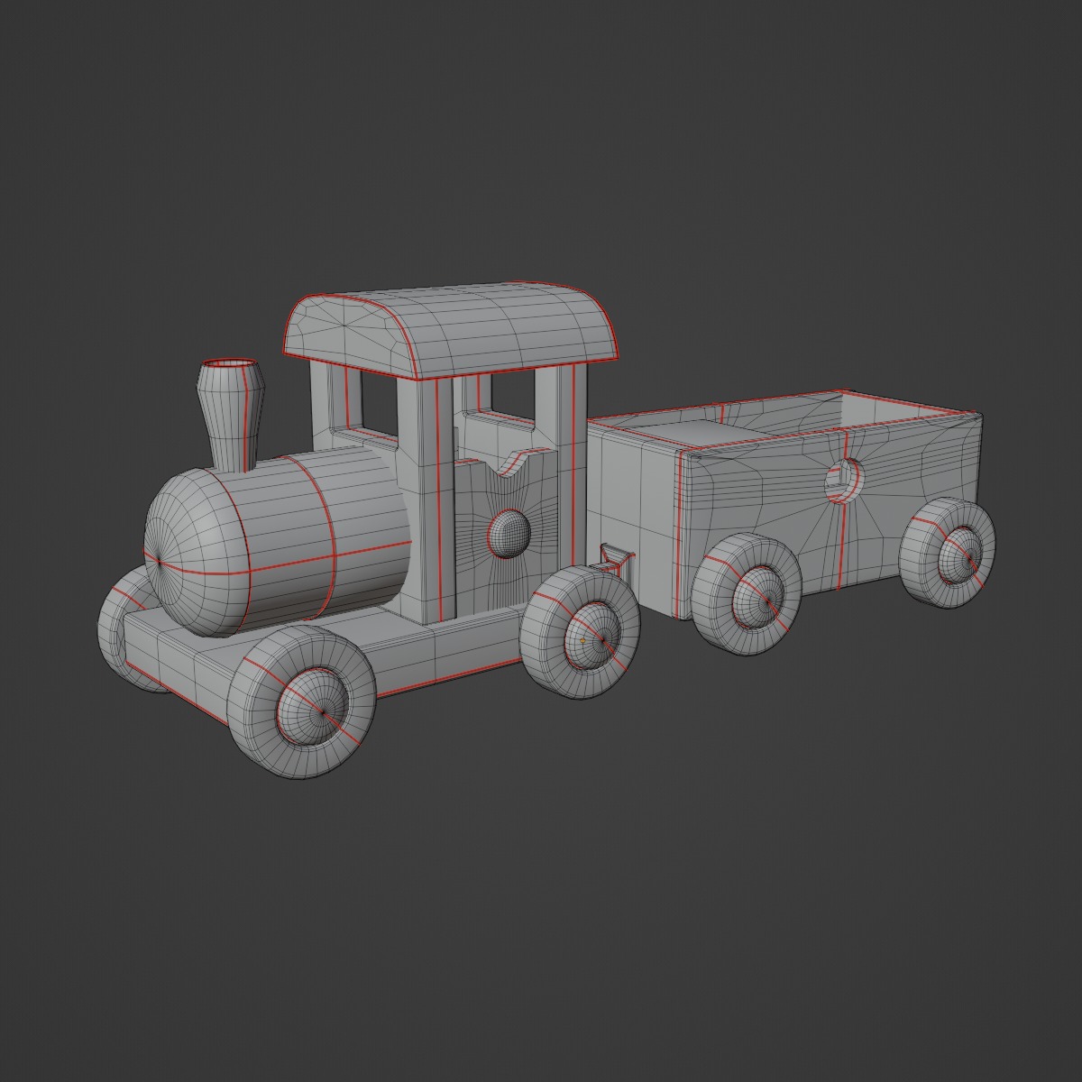 Wooden Toy Train 01 3D model_9
