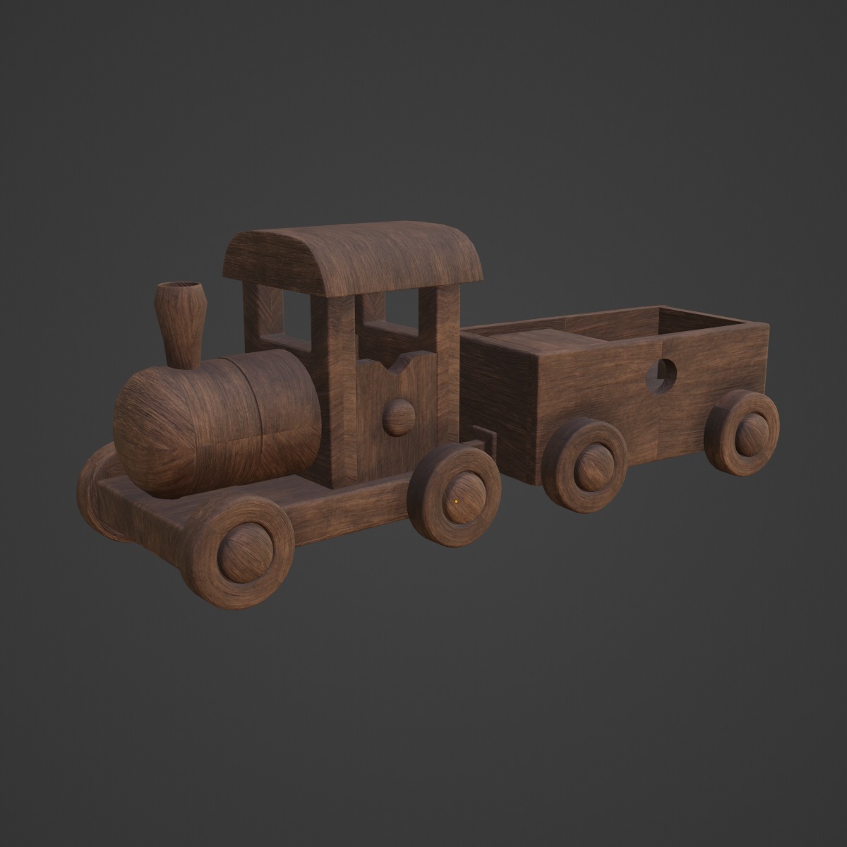 Wooden Toy Train 01 3D model_6