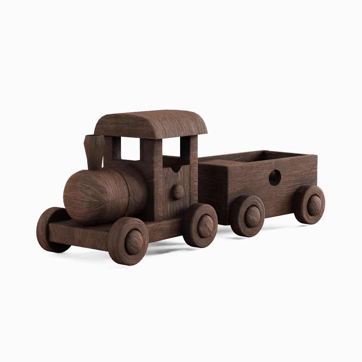Wooden Toy Train 01 3D model_0