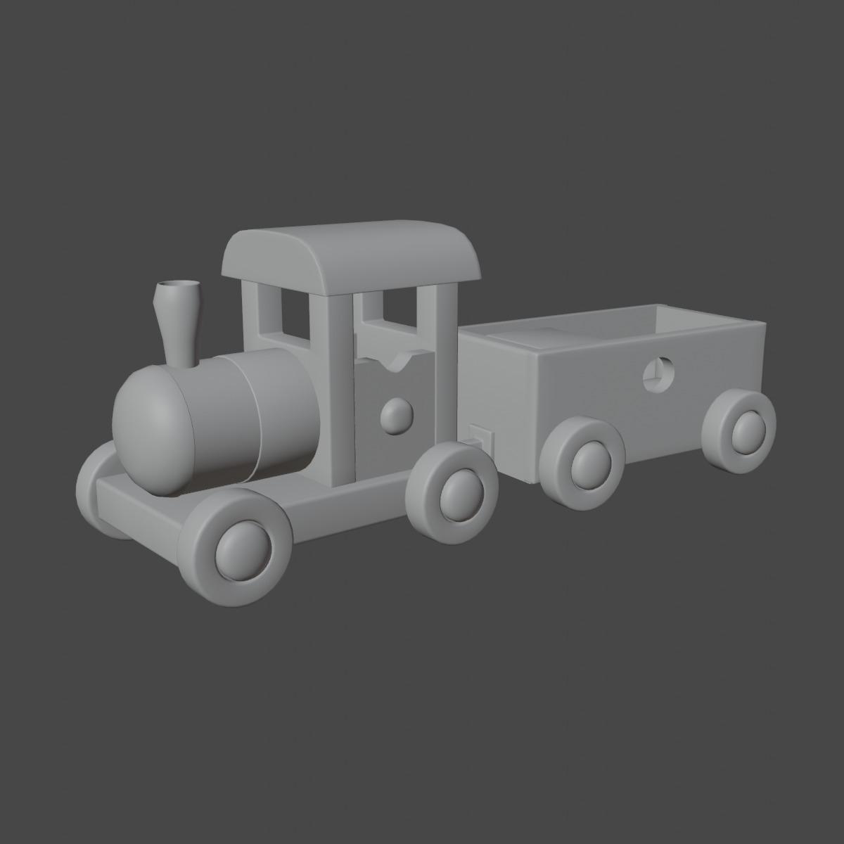 Wooden Toy Train 01 3D model_8