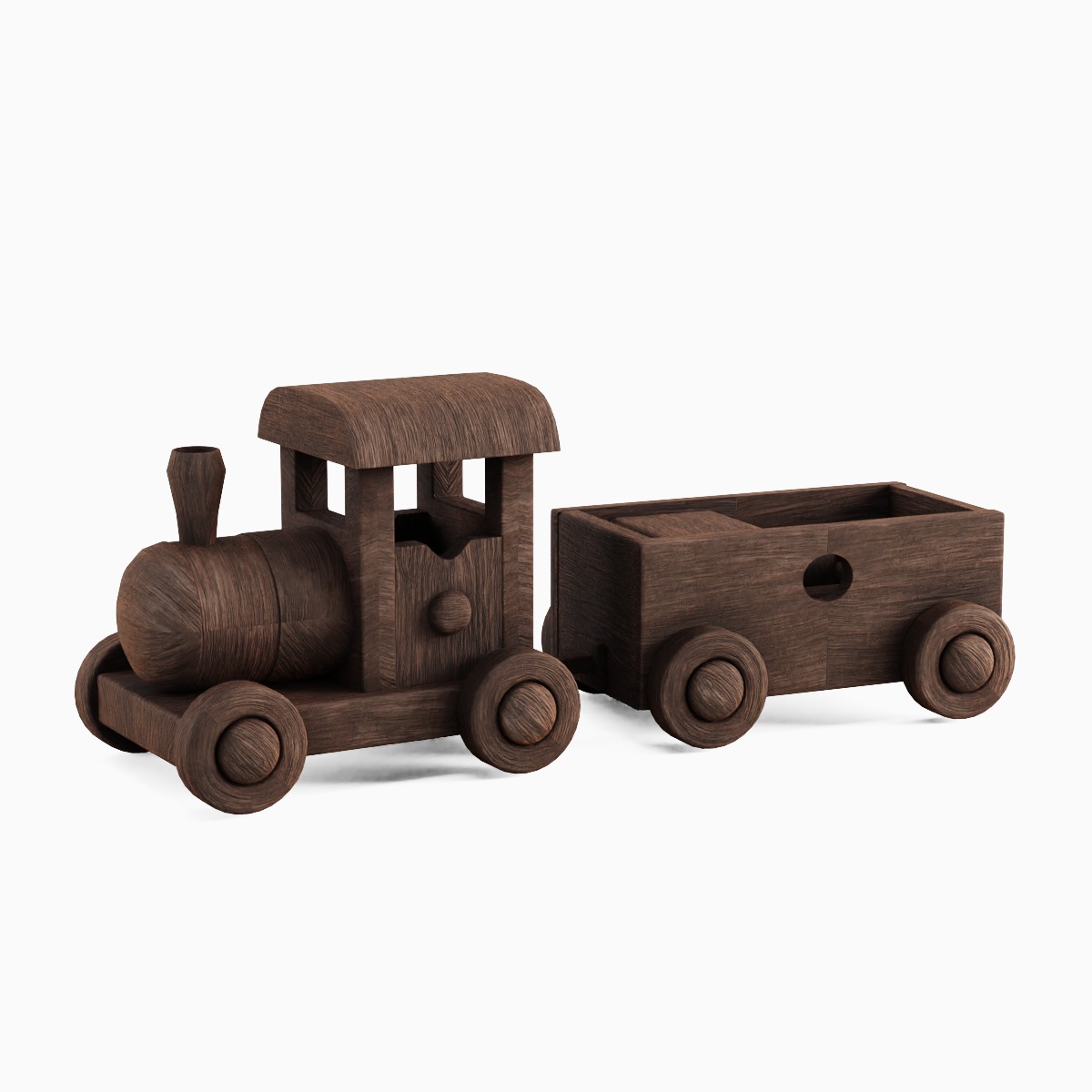 Wooden Toy Train 01 3D model_1