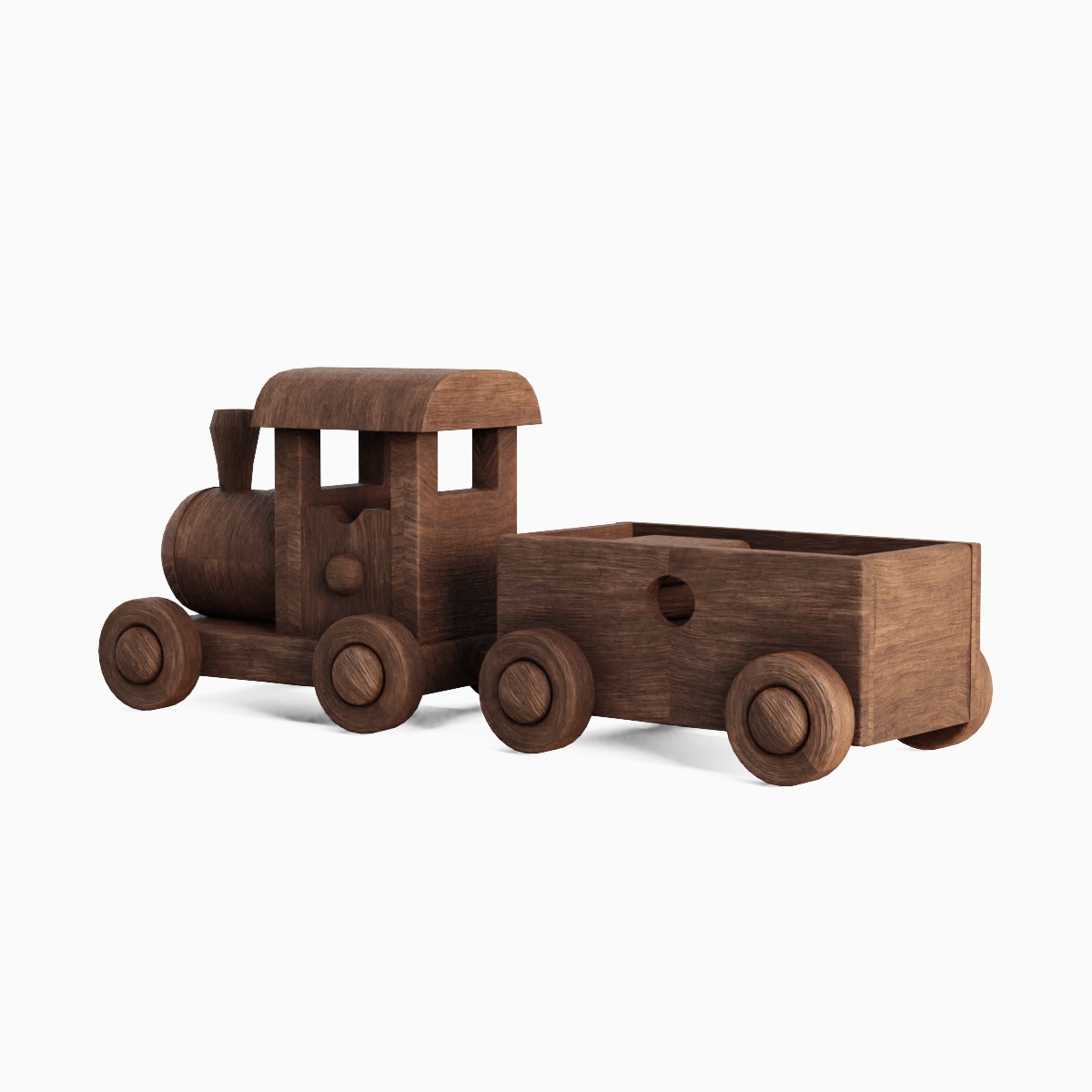 Wooden Toy Train 01 3D model_2
