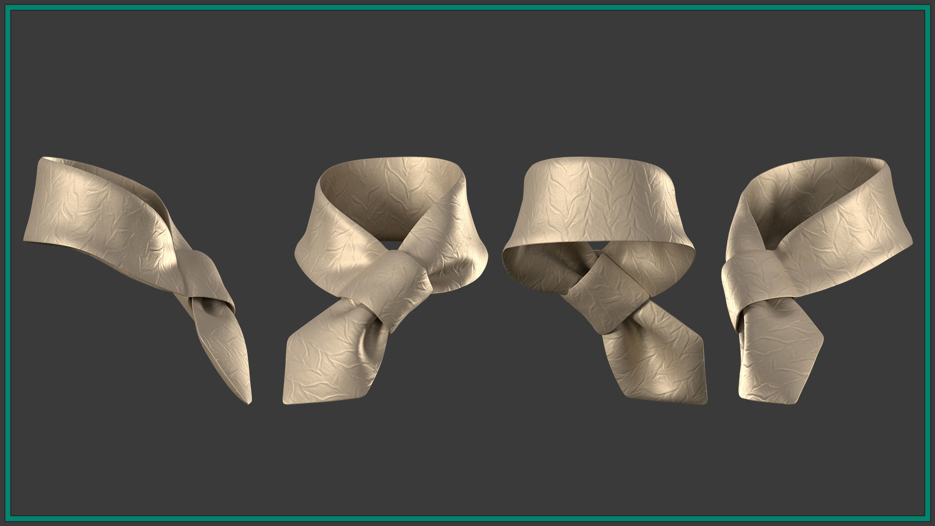 10 female necktie Low-poly 3D model_4