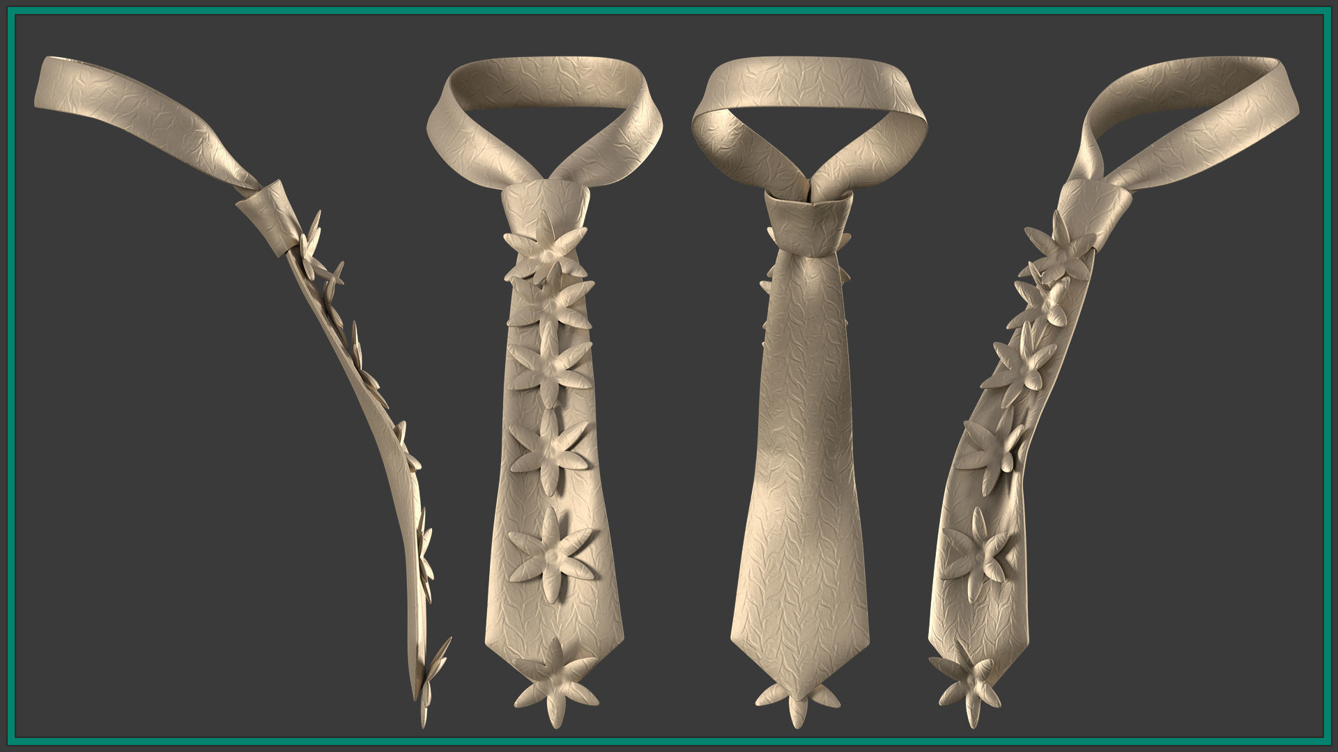 10 female necktie Low-poly 3D model_10