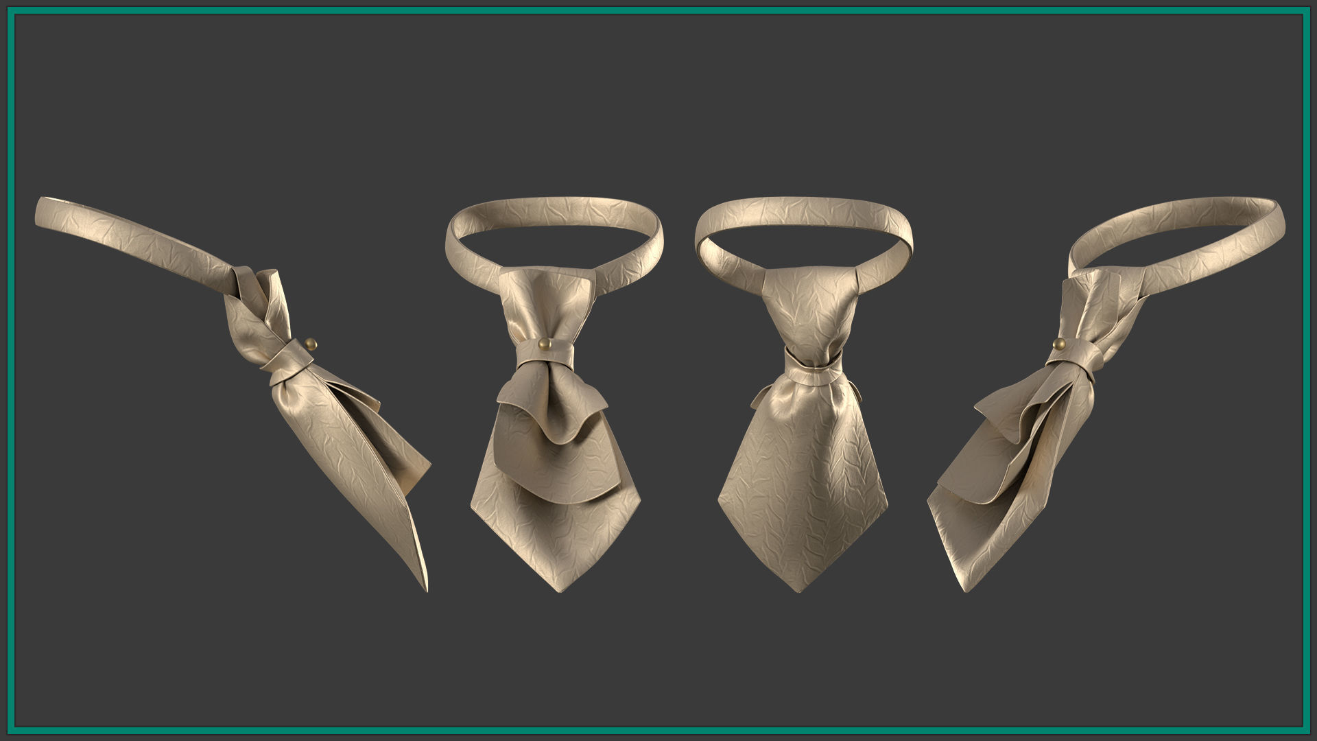10 female necktie Low-poly 3D model_3