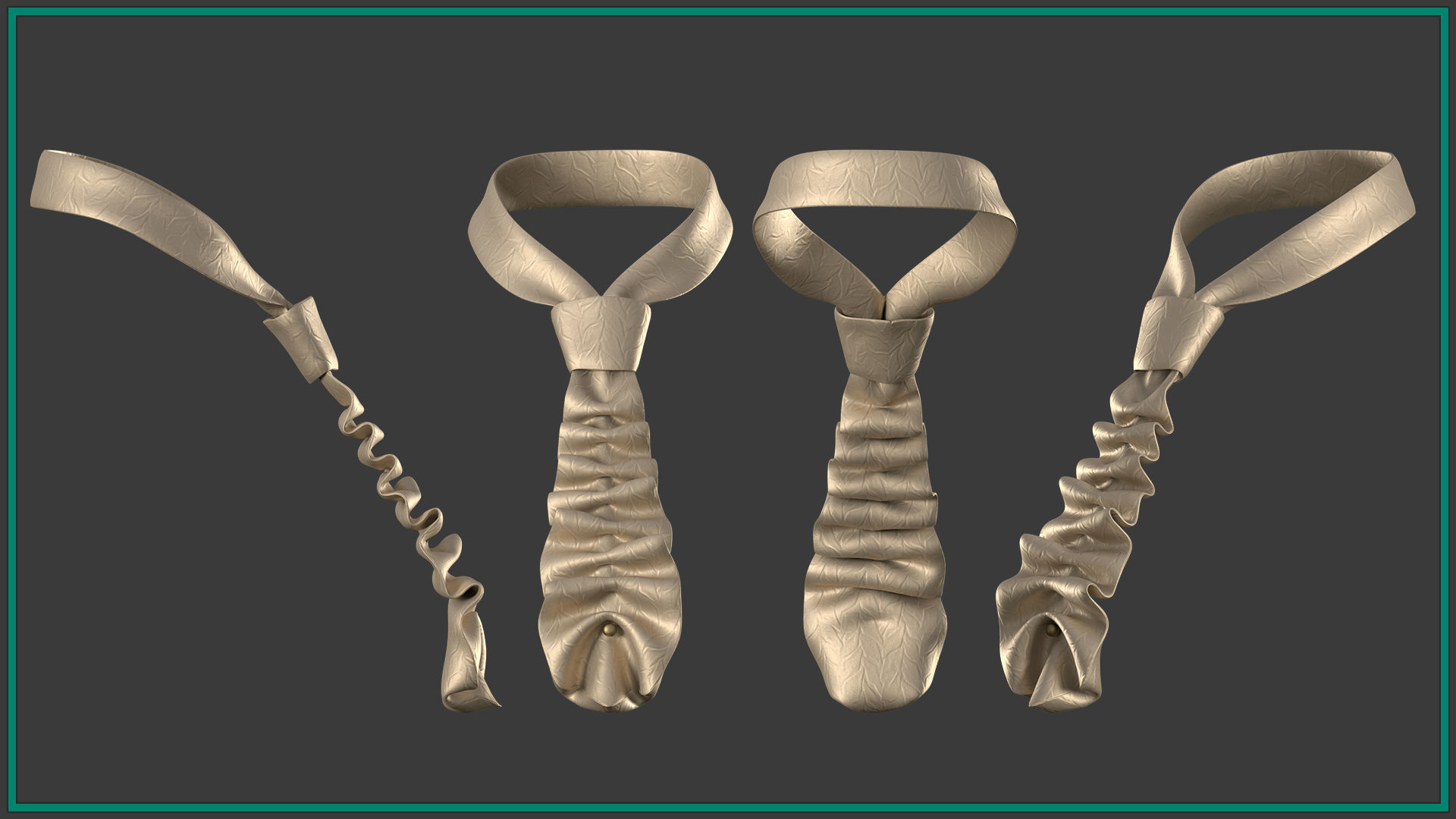 10 female necktie Low-poly 3D model_2