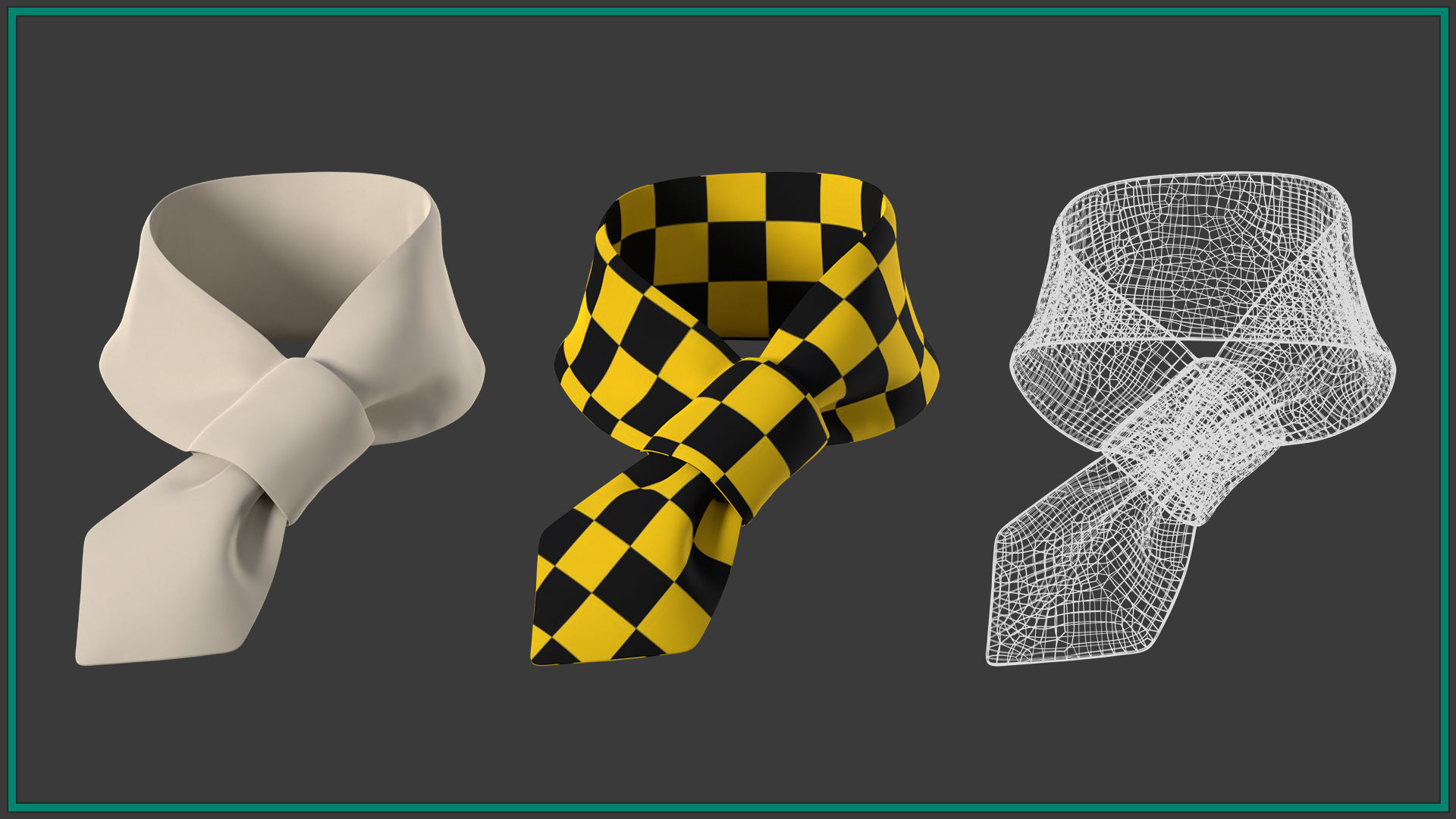 10 female necktie Low-poly 3D model_12