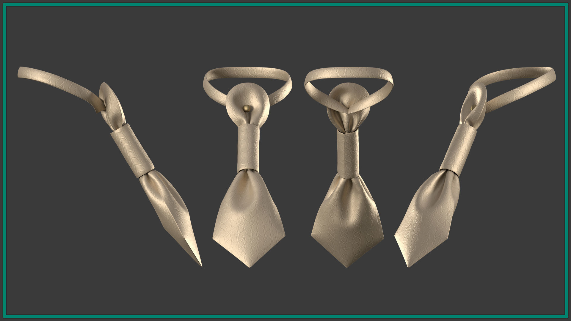 10 female necktie Low-poly 3D model_9