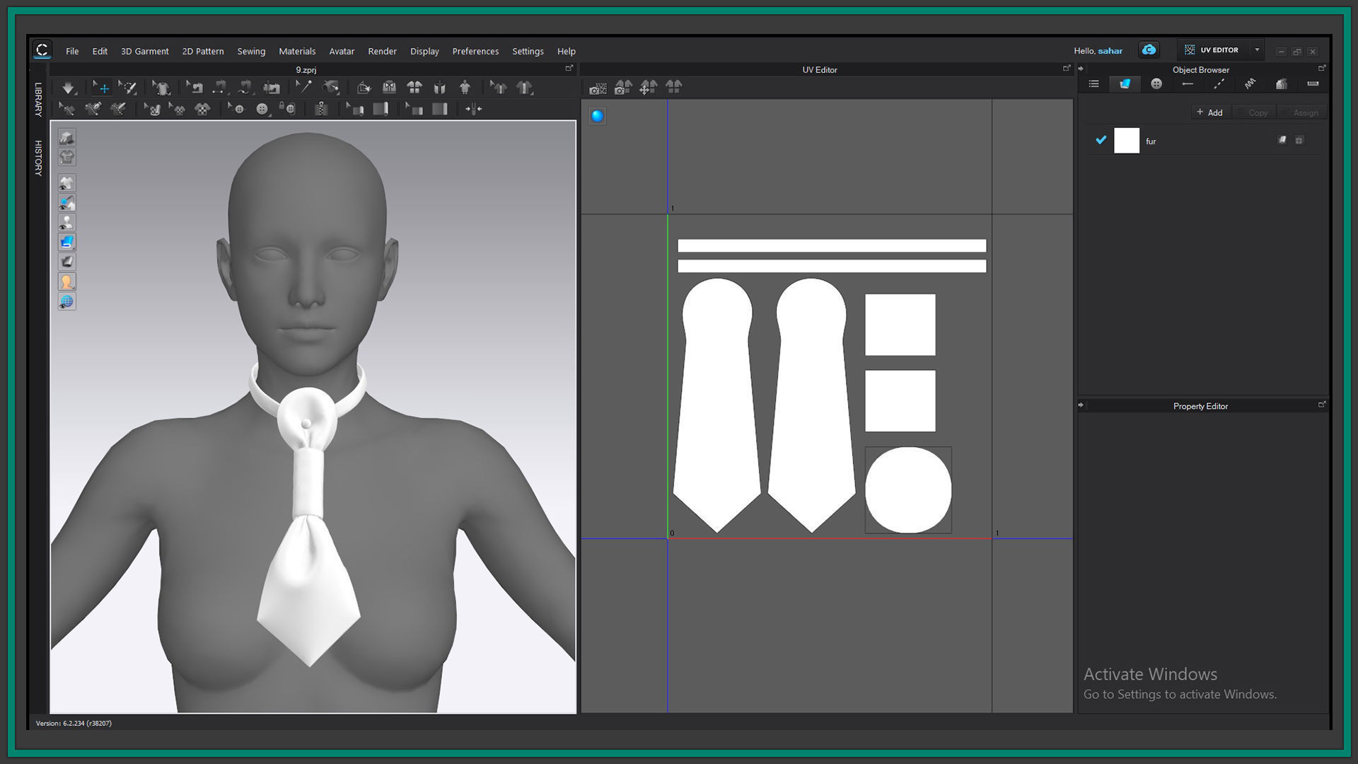 10 female necktie Low-poly 3D model_13