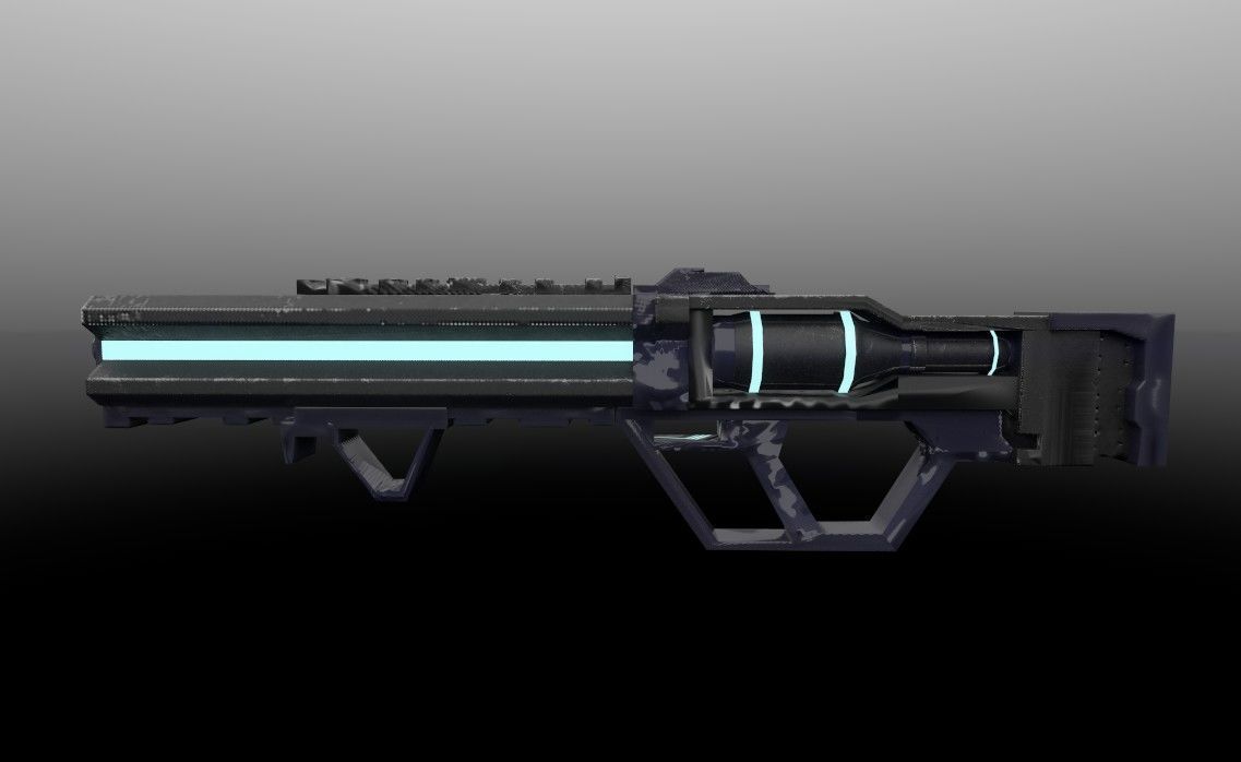 LowPolygon Scifi Rifle 3D model  Low-poly 3D model_1