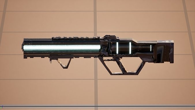 LowPolygon Scifi Rifle 3D model  Low-poly 3D model