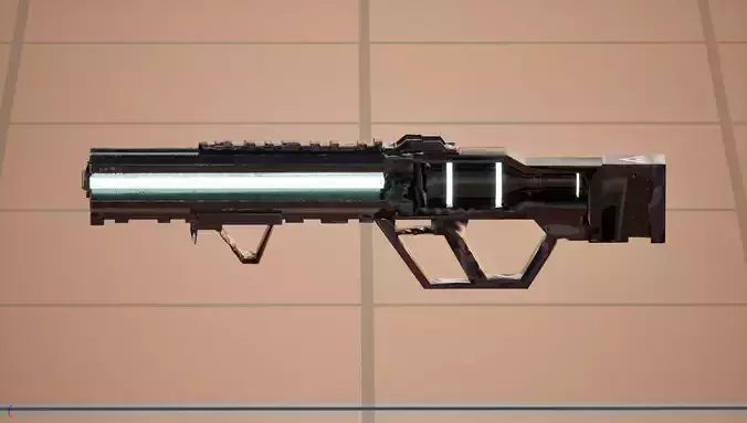 LowPolygon Scifi Rifle 3D model  Low-poly 3D model