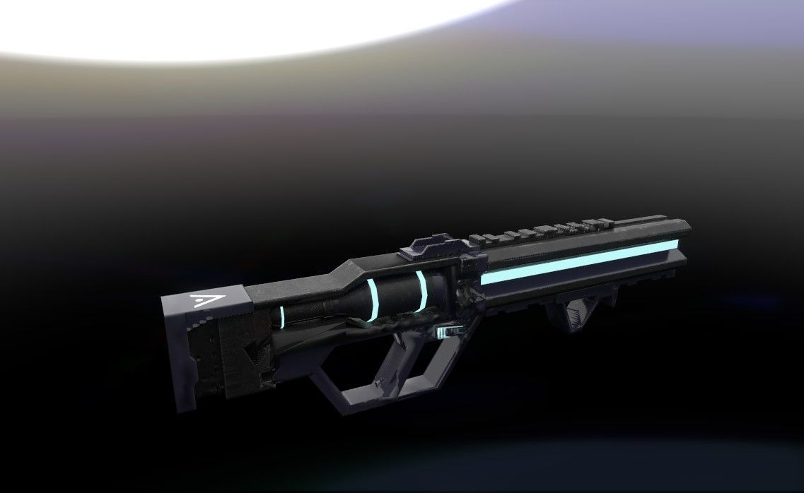 LowPolygon Scifi Rifle 3D model  Low-poly 3D model_4