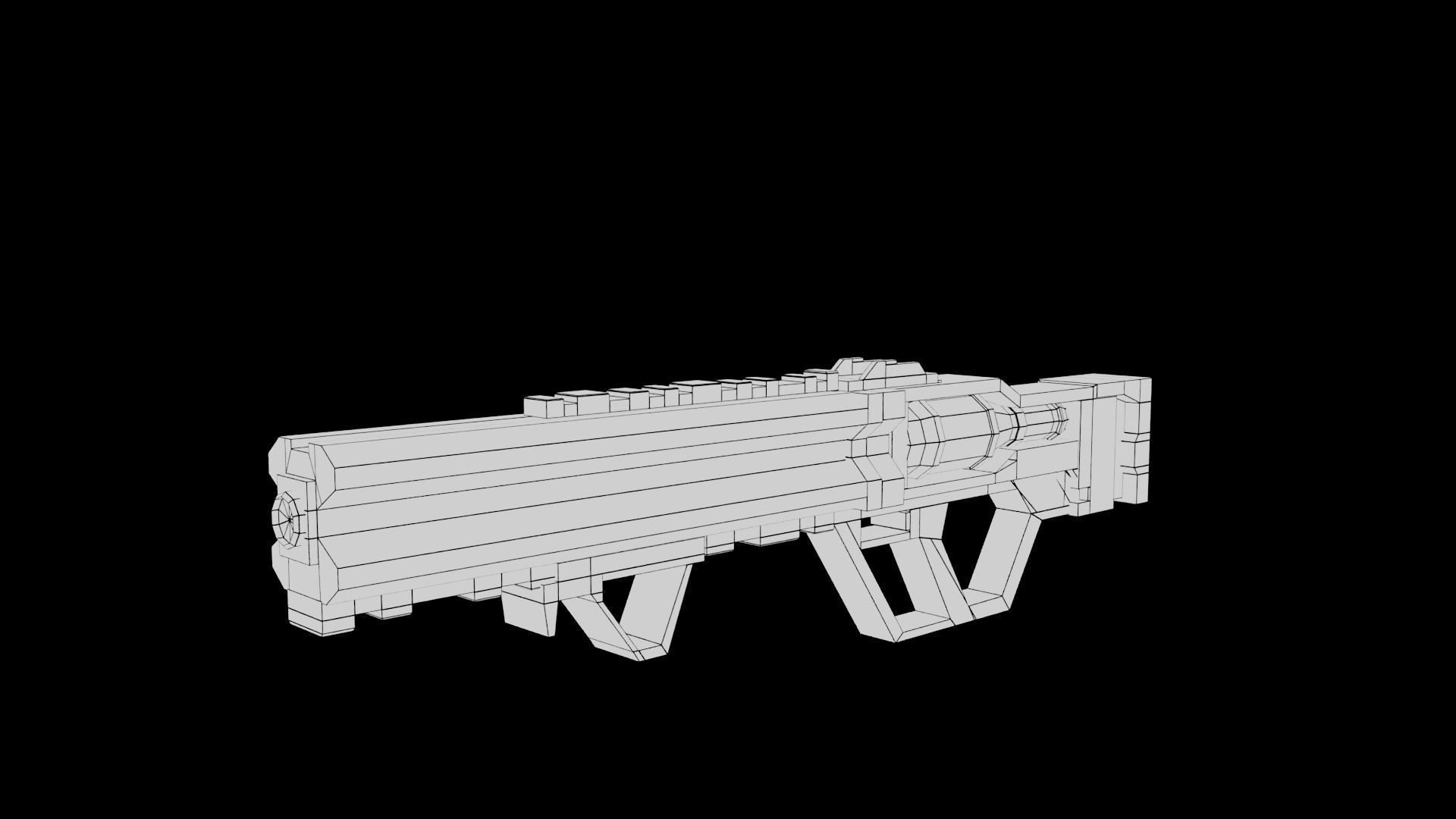 LowPolygon Scifi Rifle 3D model  Low-poly 3D model_5