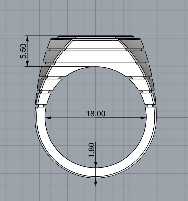 Ring 18mm for man DexNet 3D print model_6