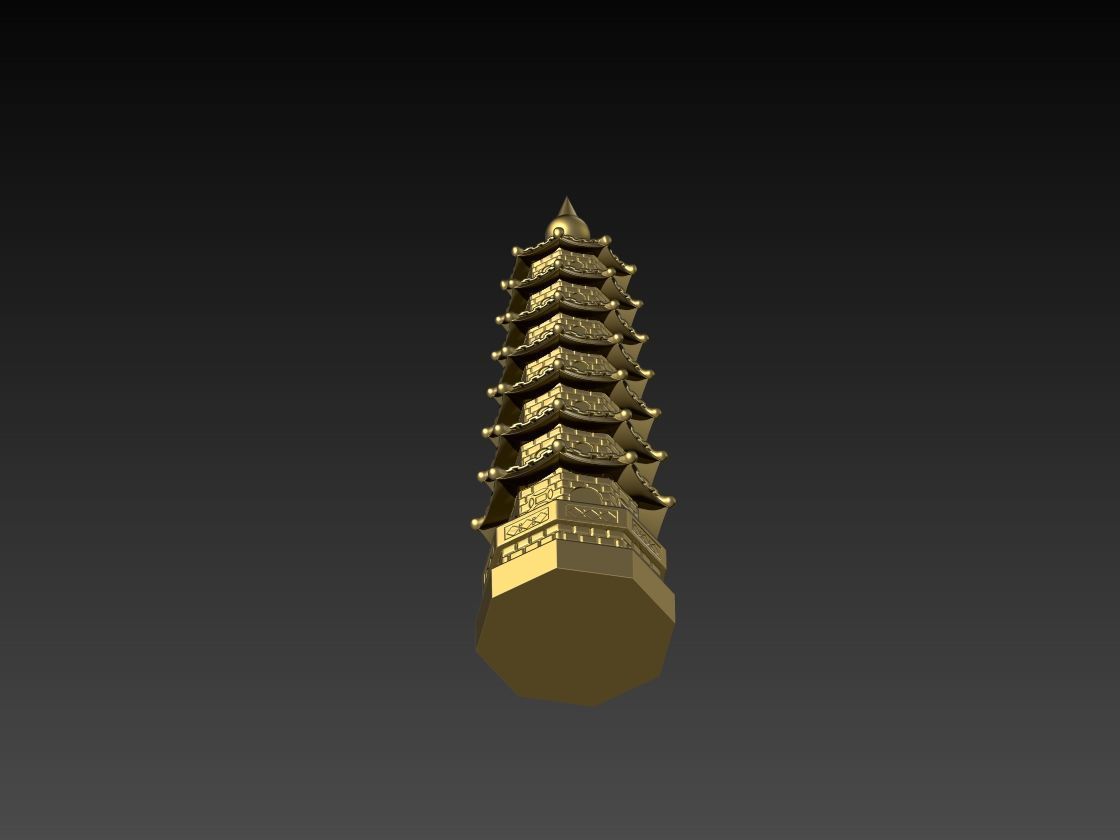 7-Level Wen Chang Pagoda 3D STL 3D print model_3