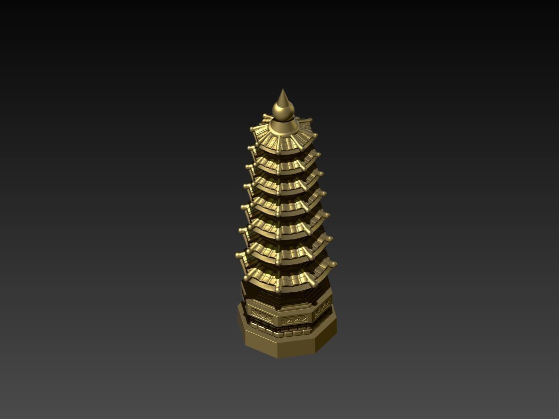 7-Level Wen Chang Pagoda 3D STL 3D print model_2