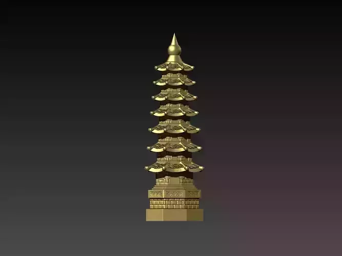 7-Level Wen Chang Pagoda 3D STL 3D print model 7-Level Wen Chang Pagoda 3D STL 3D print model