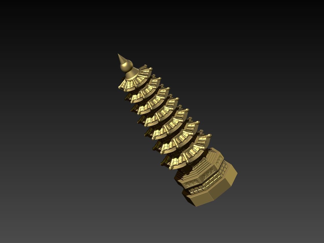 7-Level Wen Chang Pagoda 3D STL 3D print model_1