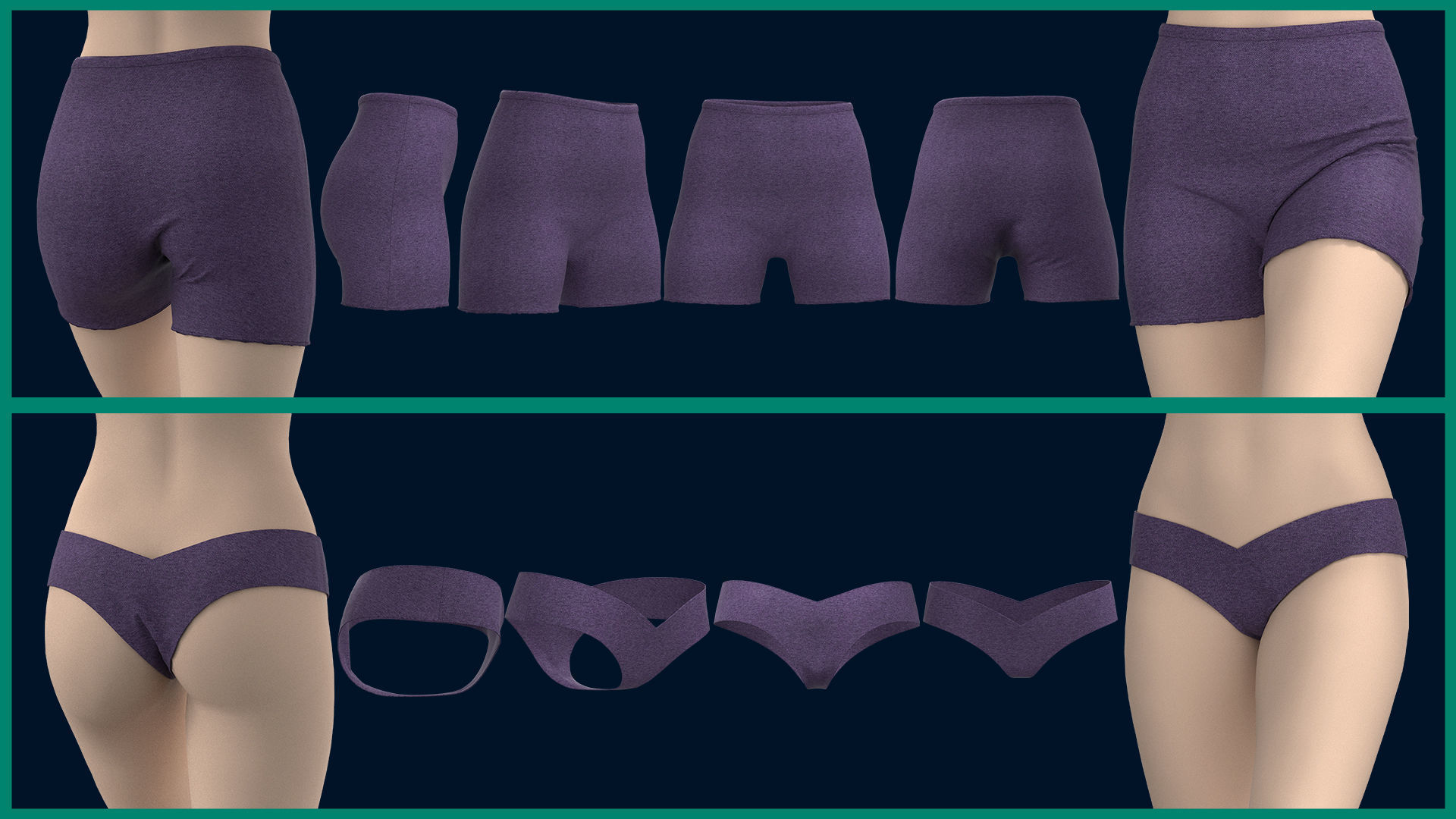 12 female panty Low-poly 3D model_6