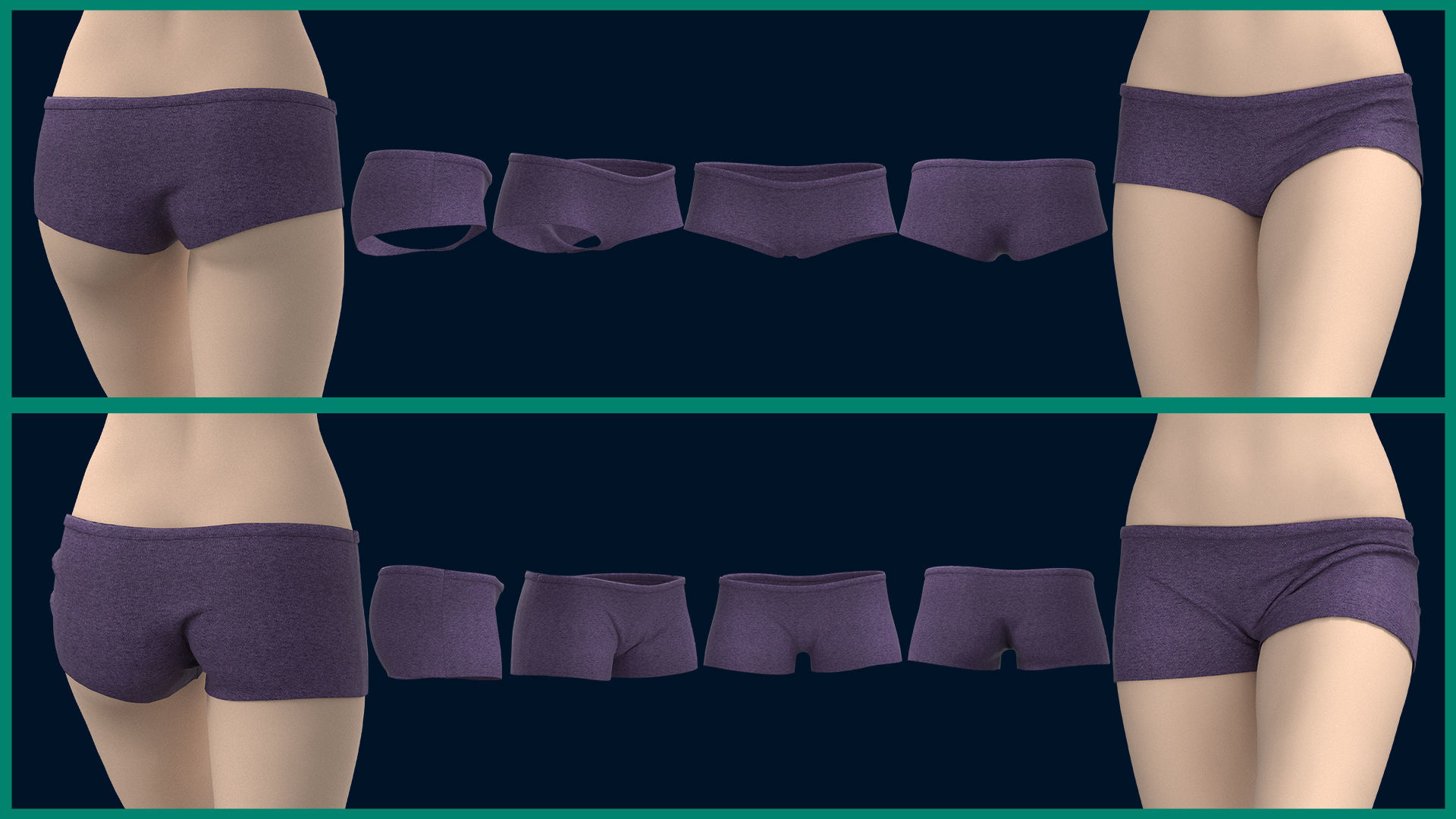 12 female panty Low-poly 3D model_5