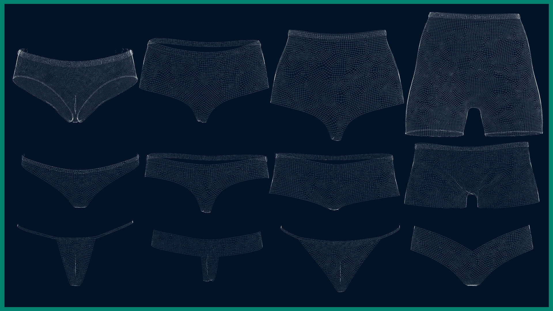 12 female panty Low-poly 3D model_7