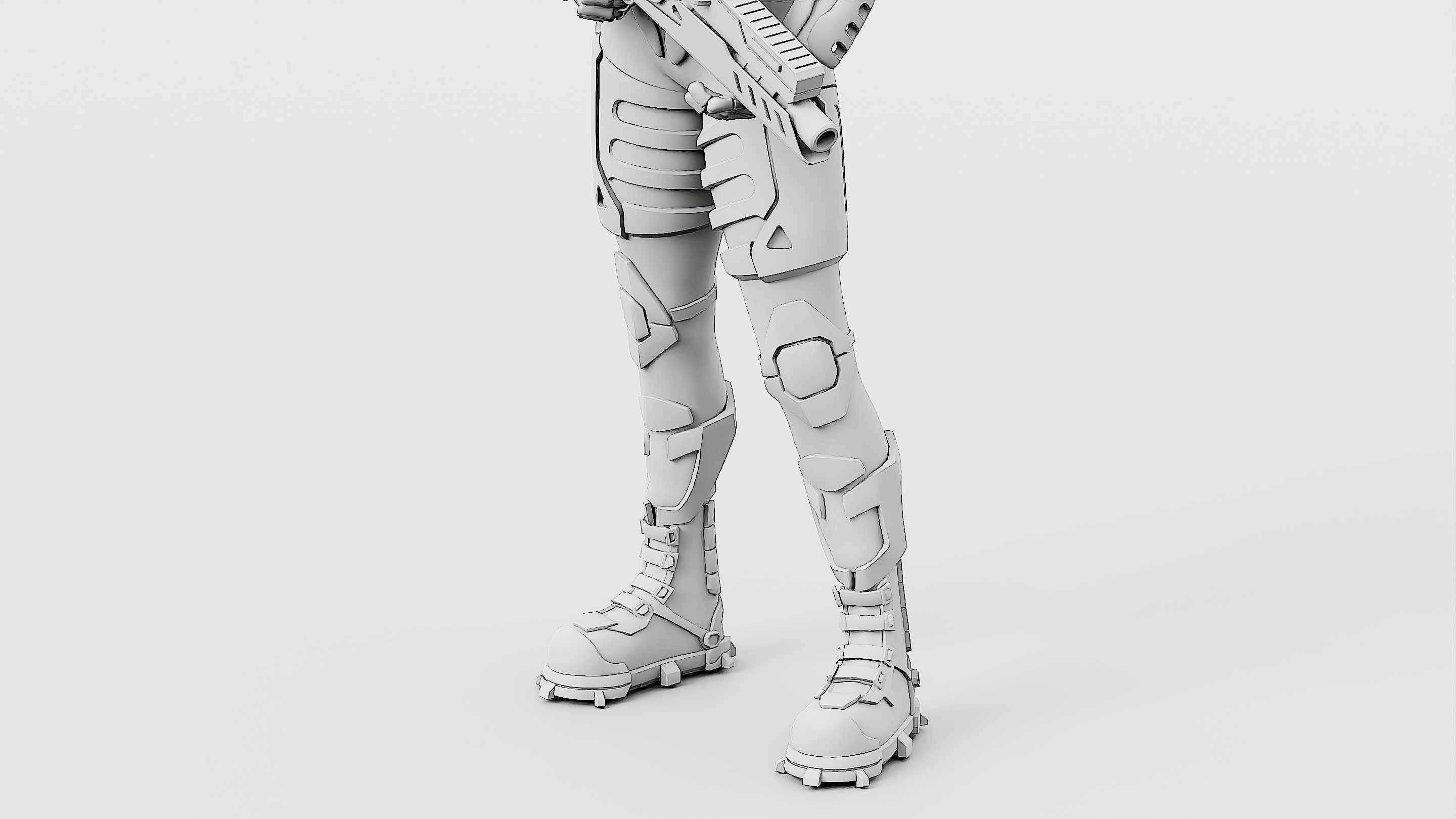 MECHA SOLDIER-L  Rigged for Unreal Engine - Unity - MIXAMO 3D model_36