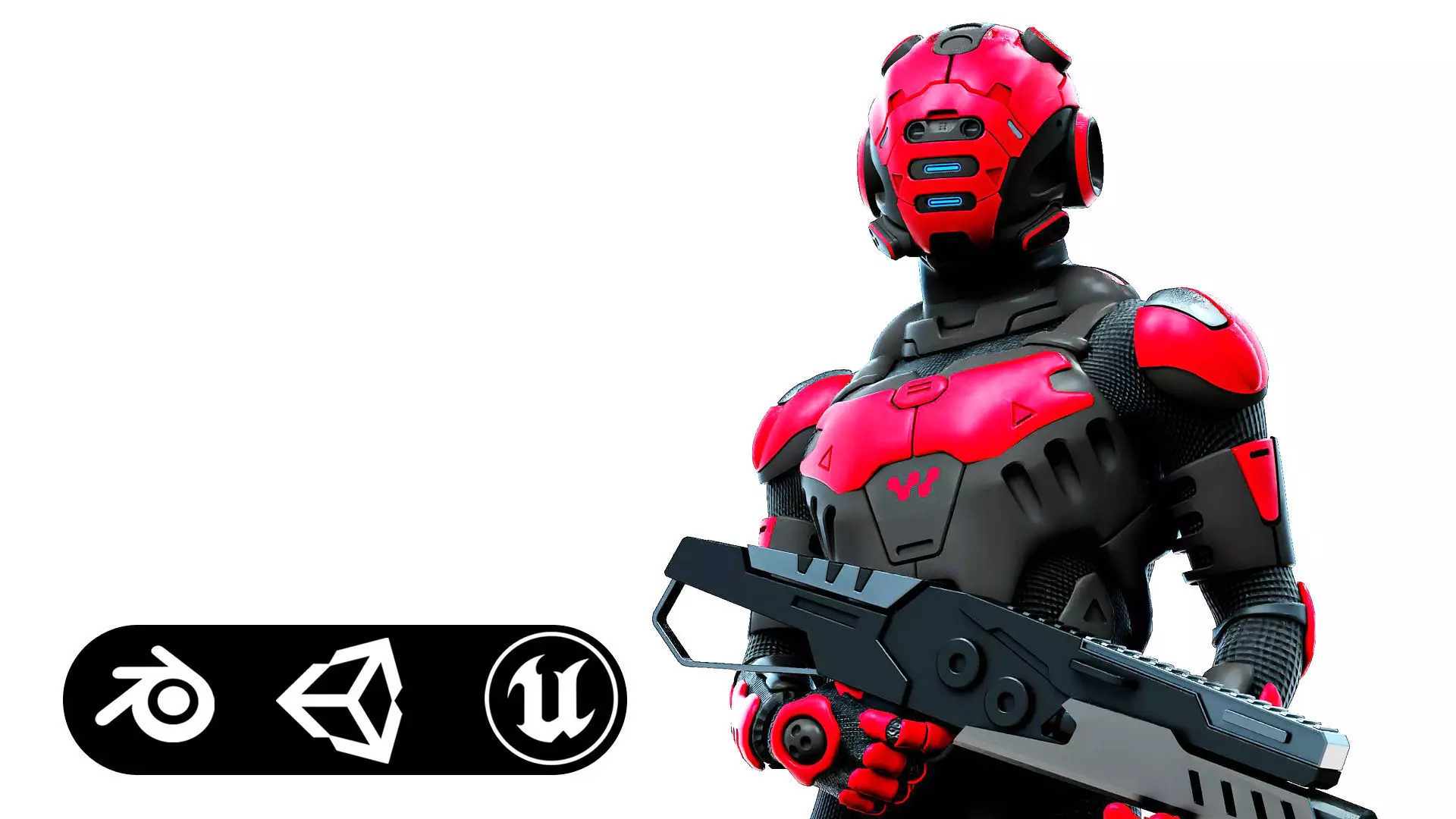 MECHA SOLDIER-L  Rigged for Unreal Engine - Unity - MIXAMO 3D model_0