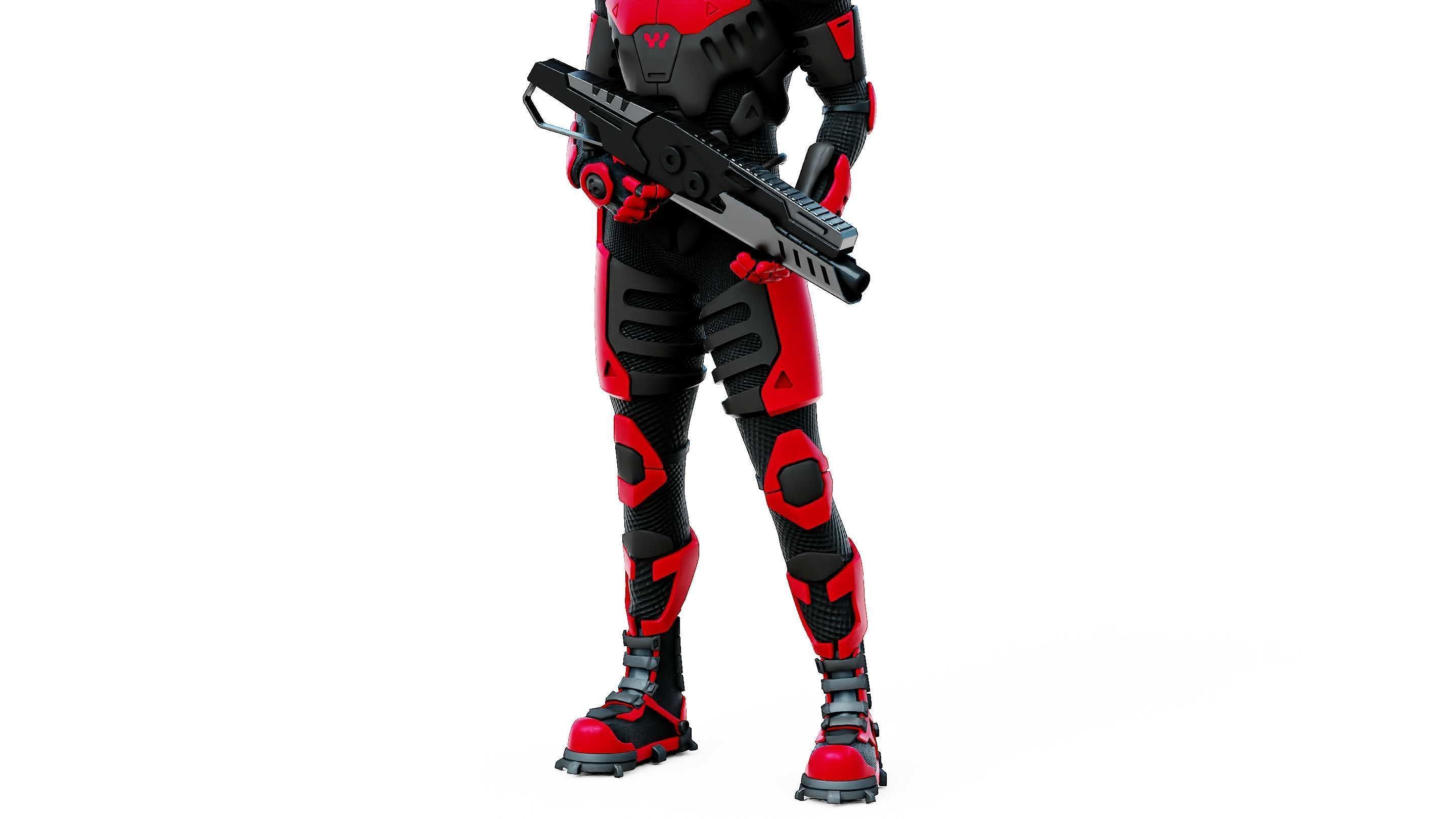 MECHA SOLDIER-L  Rigged for Unreal Engine - Unity - MIXAMO 3D model_29