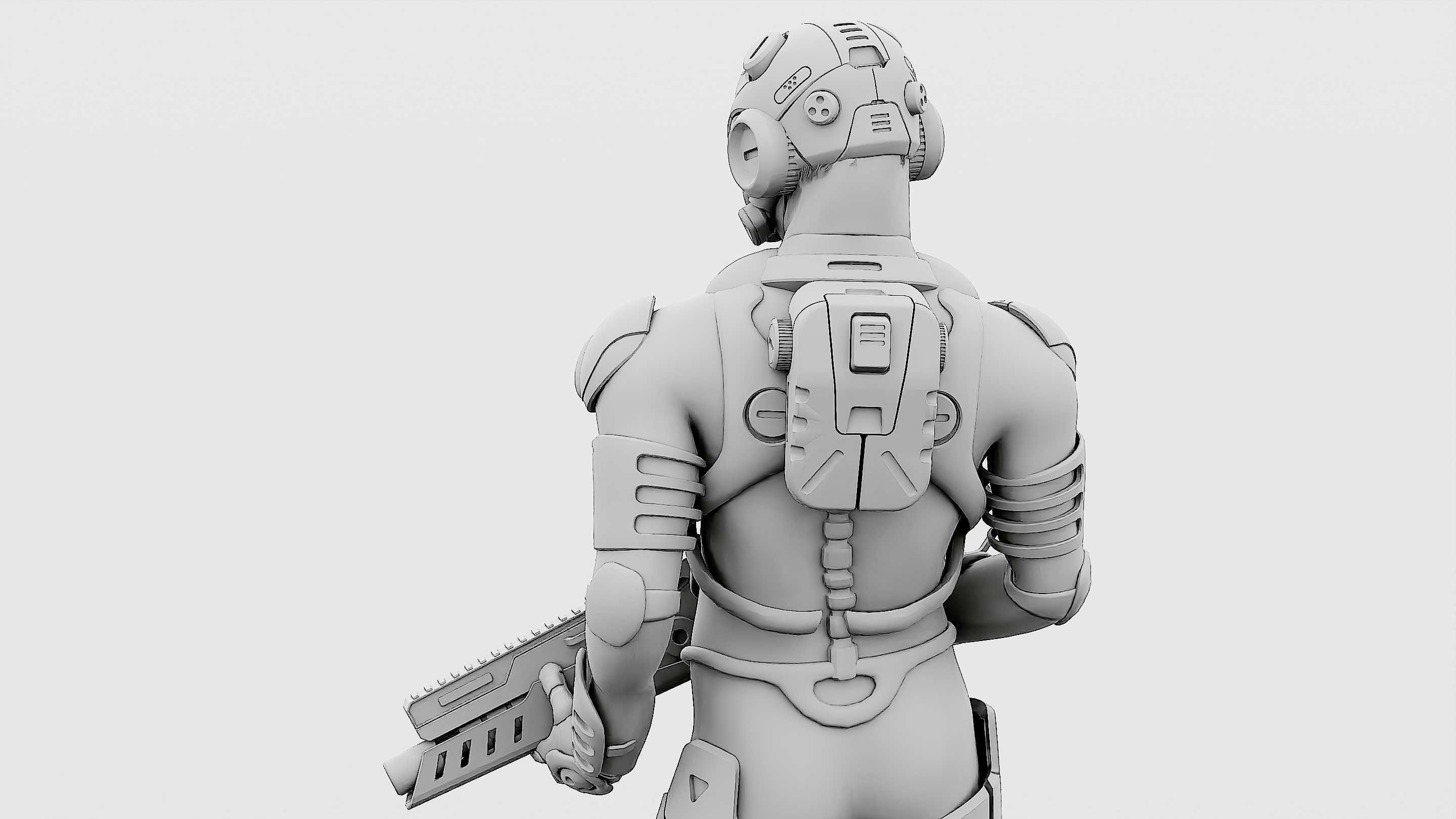 MECHA SOLDIER-L  Rigged for Unreal Engine - Unity - MIXAMO 3D model_35