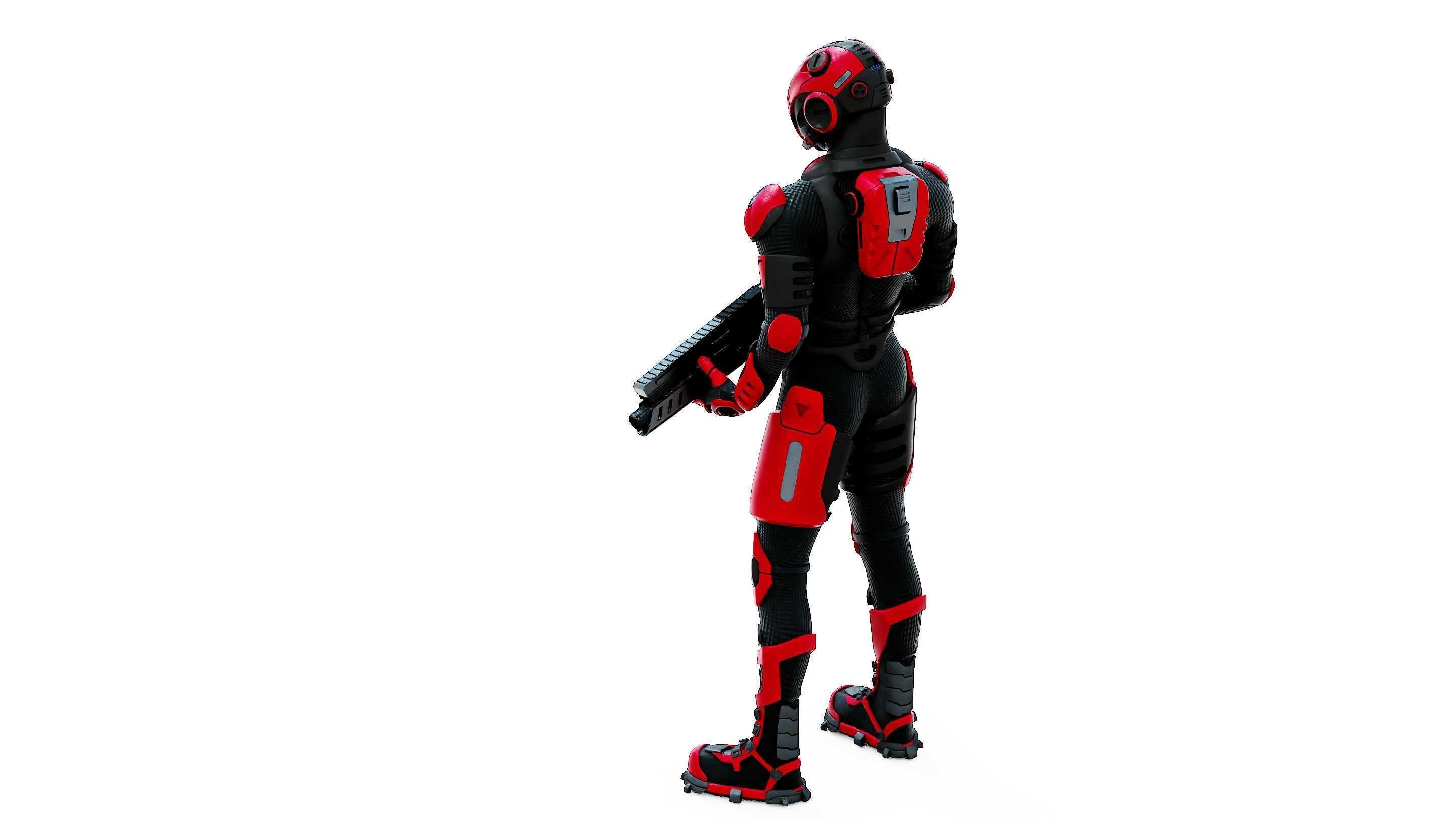 MECHA SOLDIER-L  Rigged for Unreal Engine - Unity - MIXAMO 3D model_18