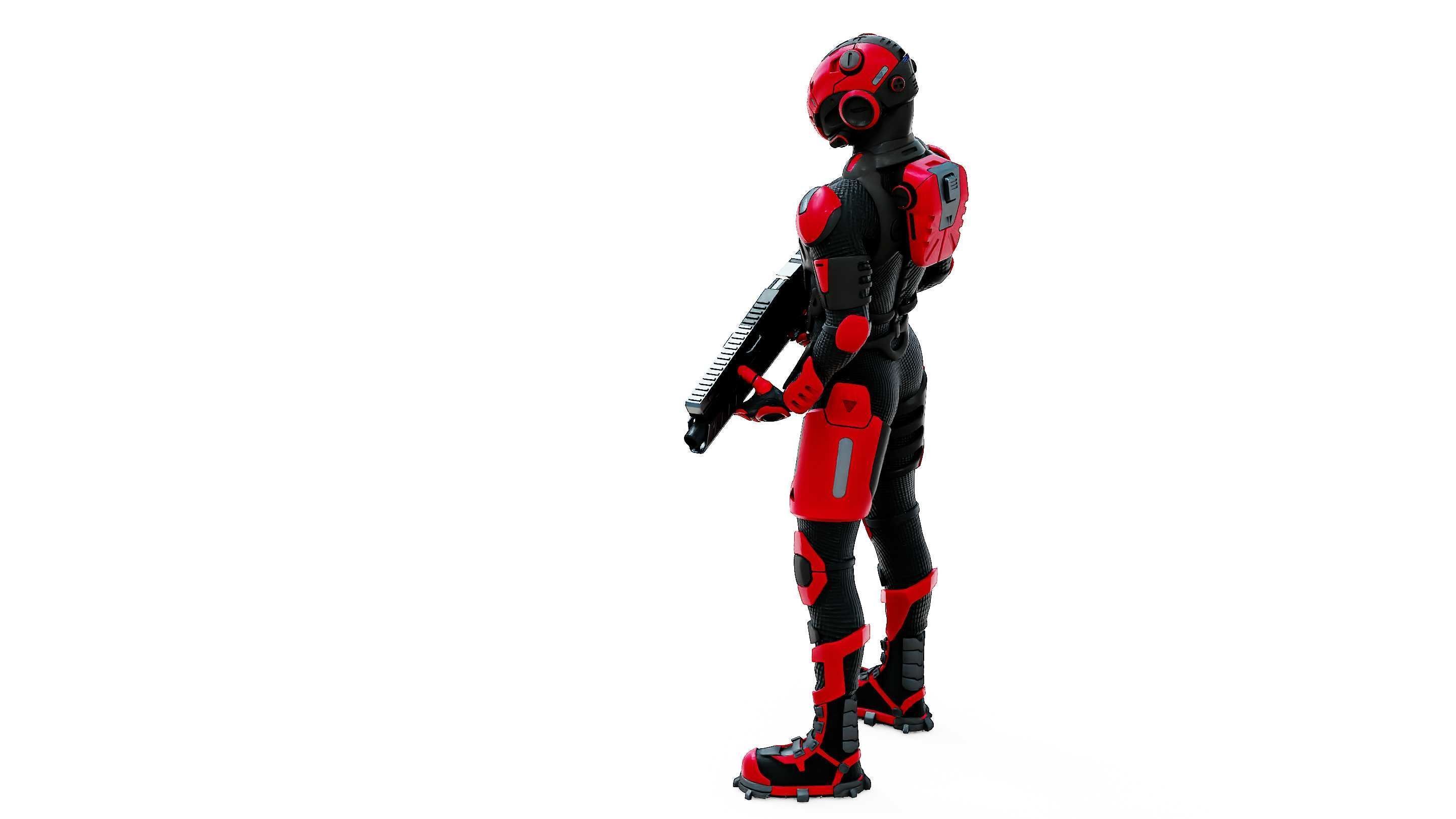 MECHA SOLDIER-L  Rigged for Unreal Engine - Unity - MIXAMO 3D model_19