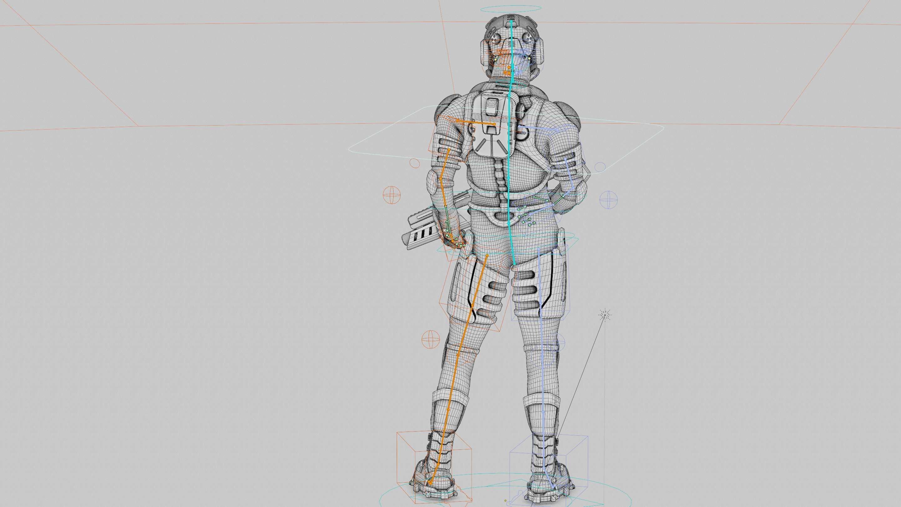 MECHA SOLDIER-L  Rigged for Unreal Engine - Unity - MIXAMO 3D model_41