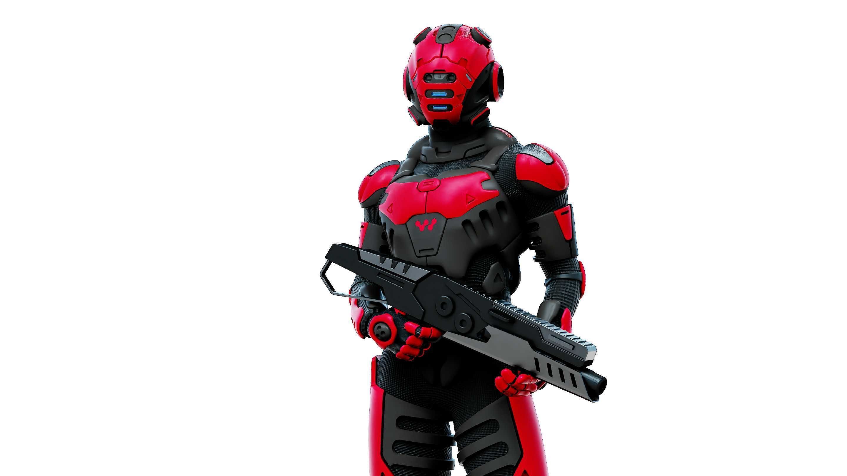 MECHA SOLDIER-L  Rigged for Unreal Engine - Unity - MIXAMO 3D model_24